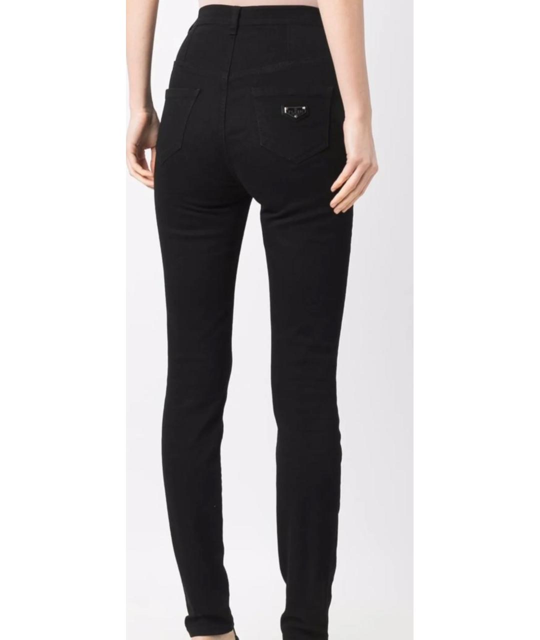 PHILIPP PLEIN Черные хлопко-эластановые джинсы слим, фото 2