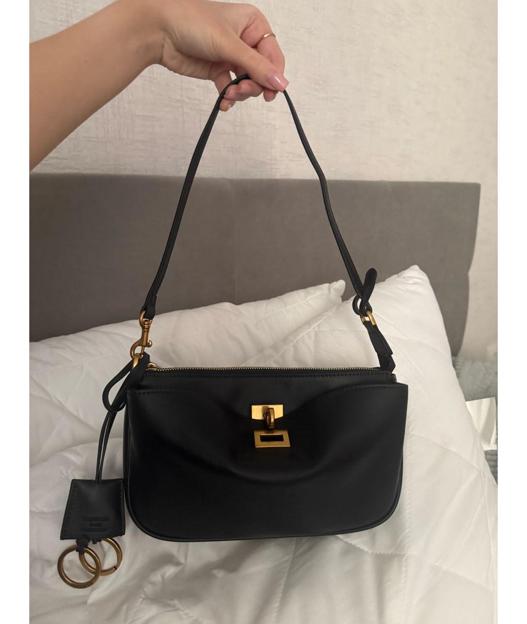 BALENCIAGA Черная кожаная сумка через плечо, фото 8