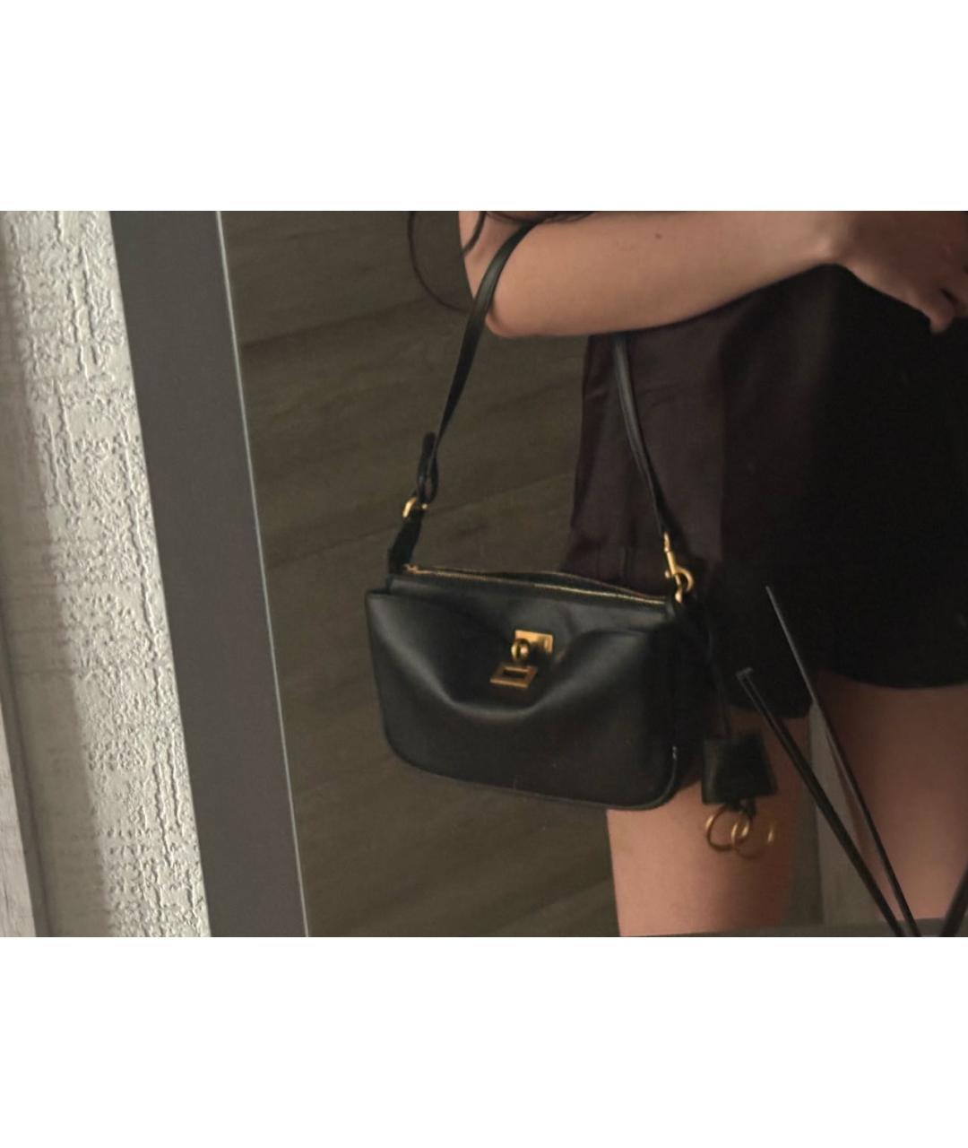 BALENCIAGA Черная кожаная сумка через плечо, фото 7