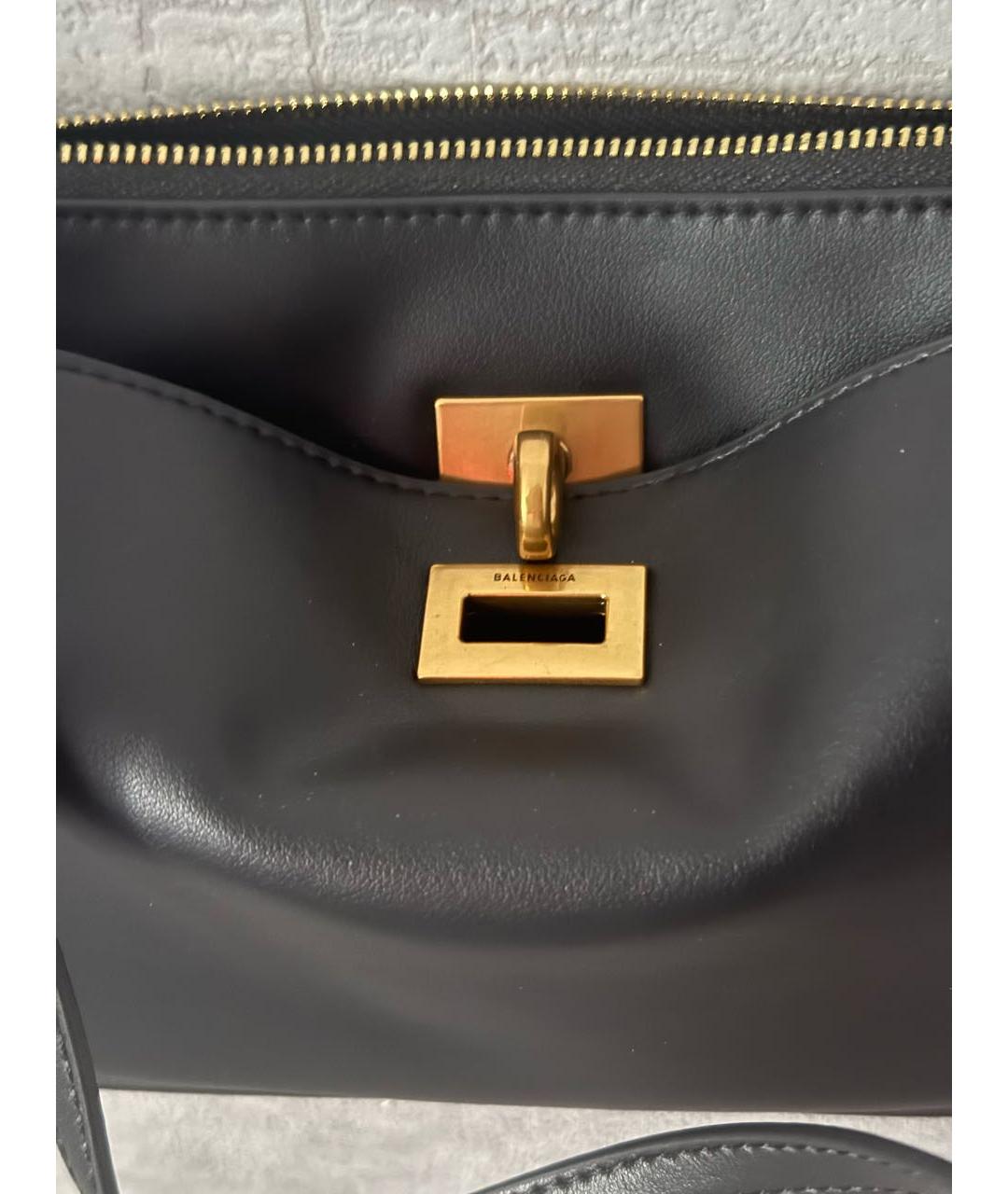 BALENCIAGA Черная кожаная сумка через плечо, фото 6