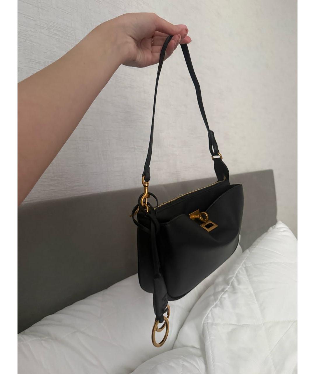 BALENCIAGA Черная кожаная сумка через плечо, фото 2