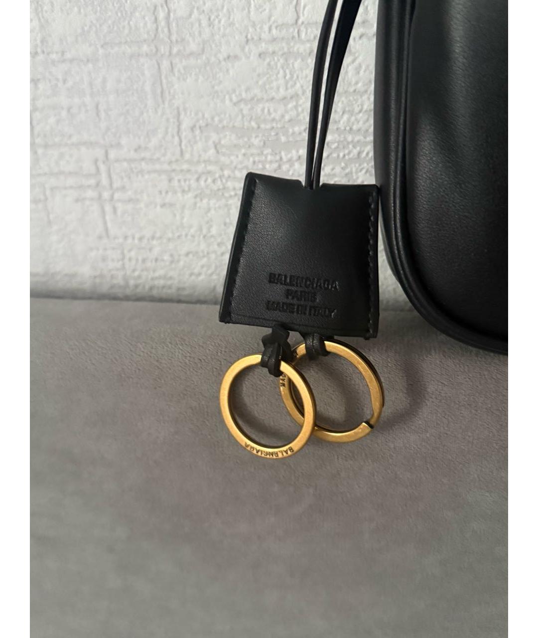 BALENCIAGA Черная кожаная сумка через плечо, фото 5
