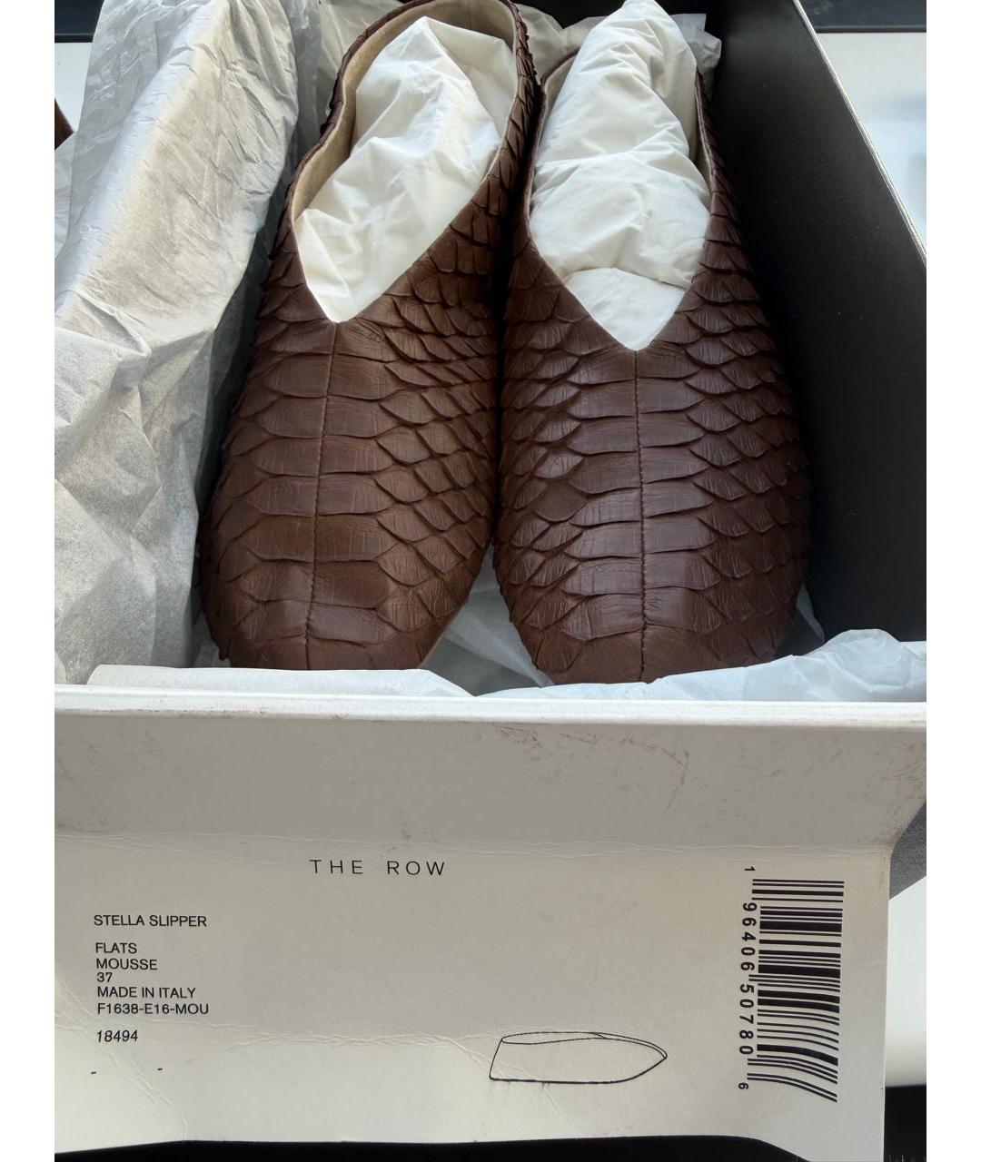 THE ROW Коричневые лоферы из экзотической кожи, фото 7