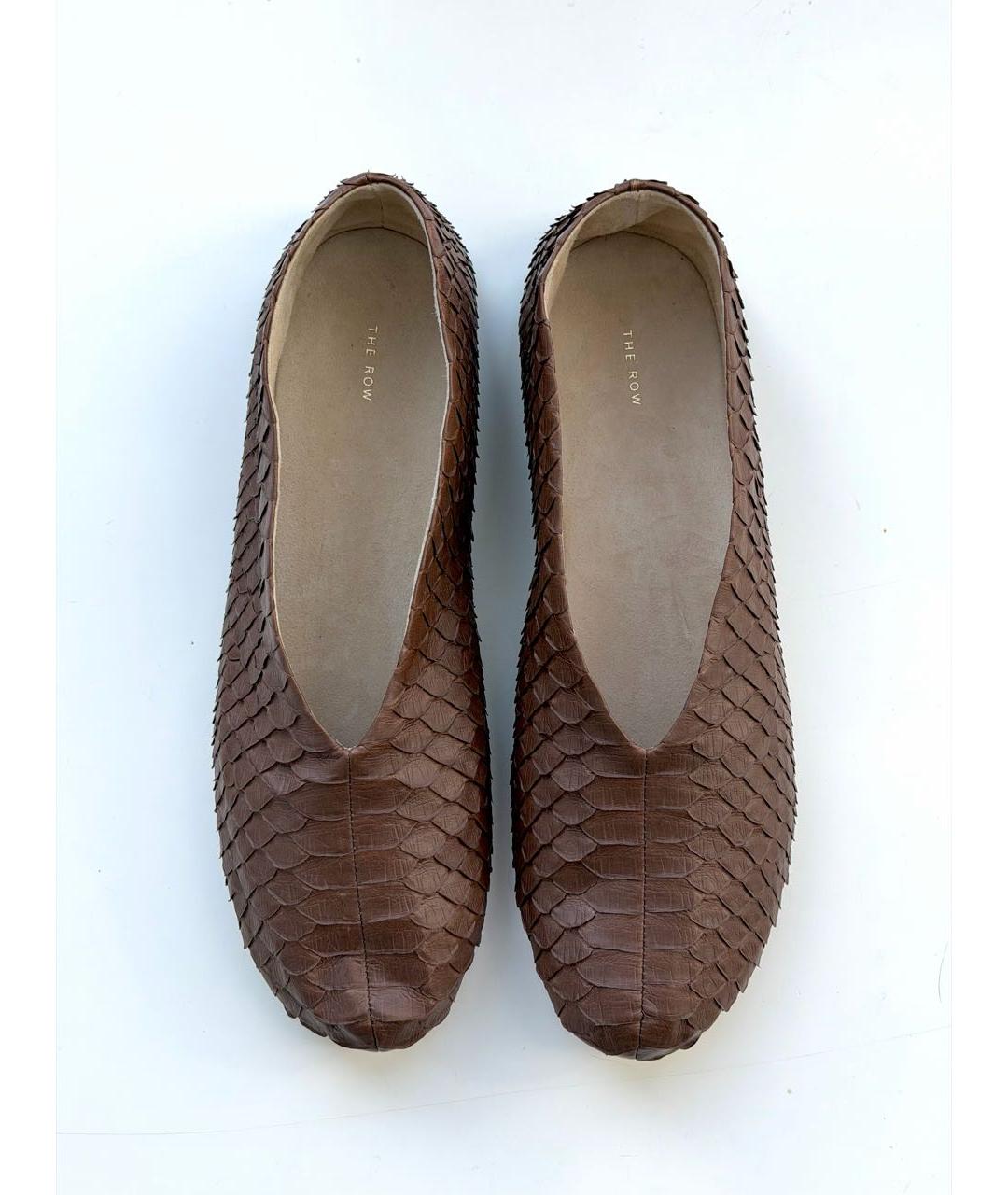 THE ROW Коричневые лоферы из экзотической кожи, фото 2
