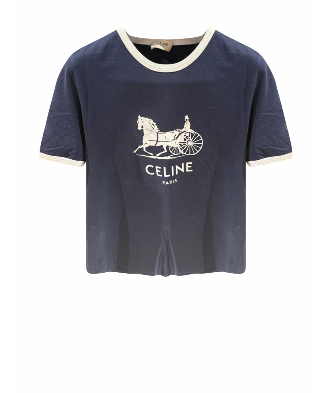 CELINE Синяя хлопковая майка, фото 1