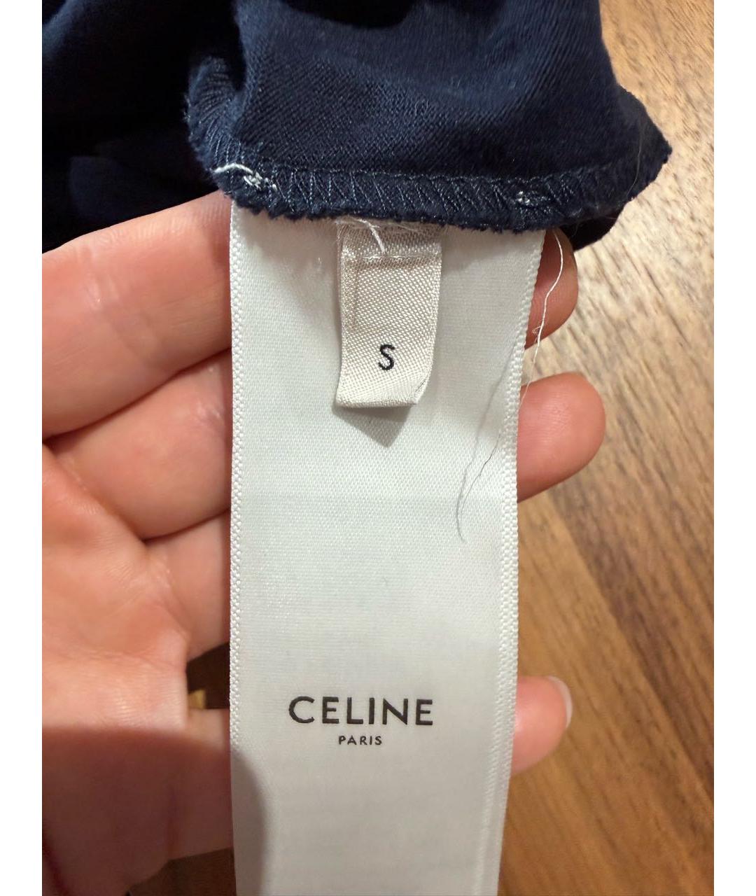 CELINE Синяя хлопковая майка, фото 4