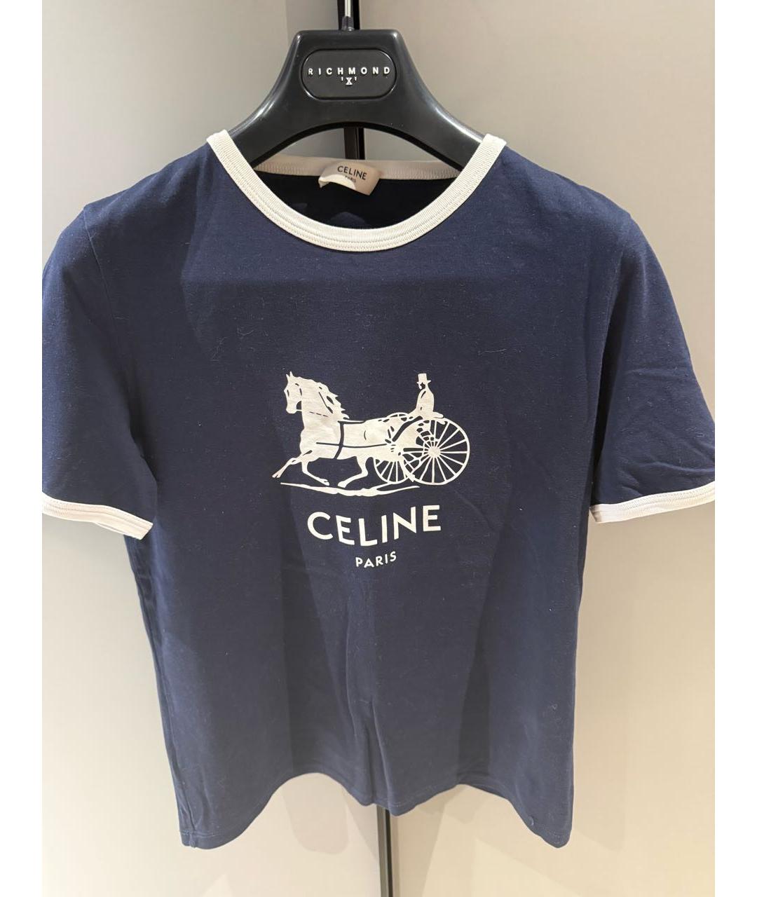 CELINE Синяя хлопковая майка, фото 6