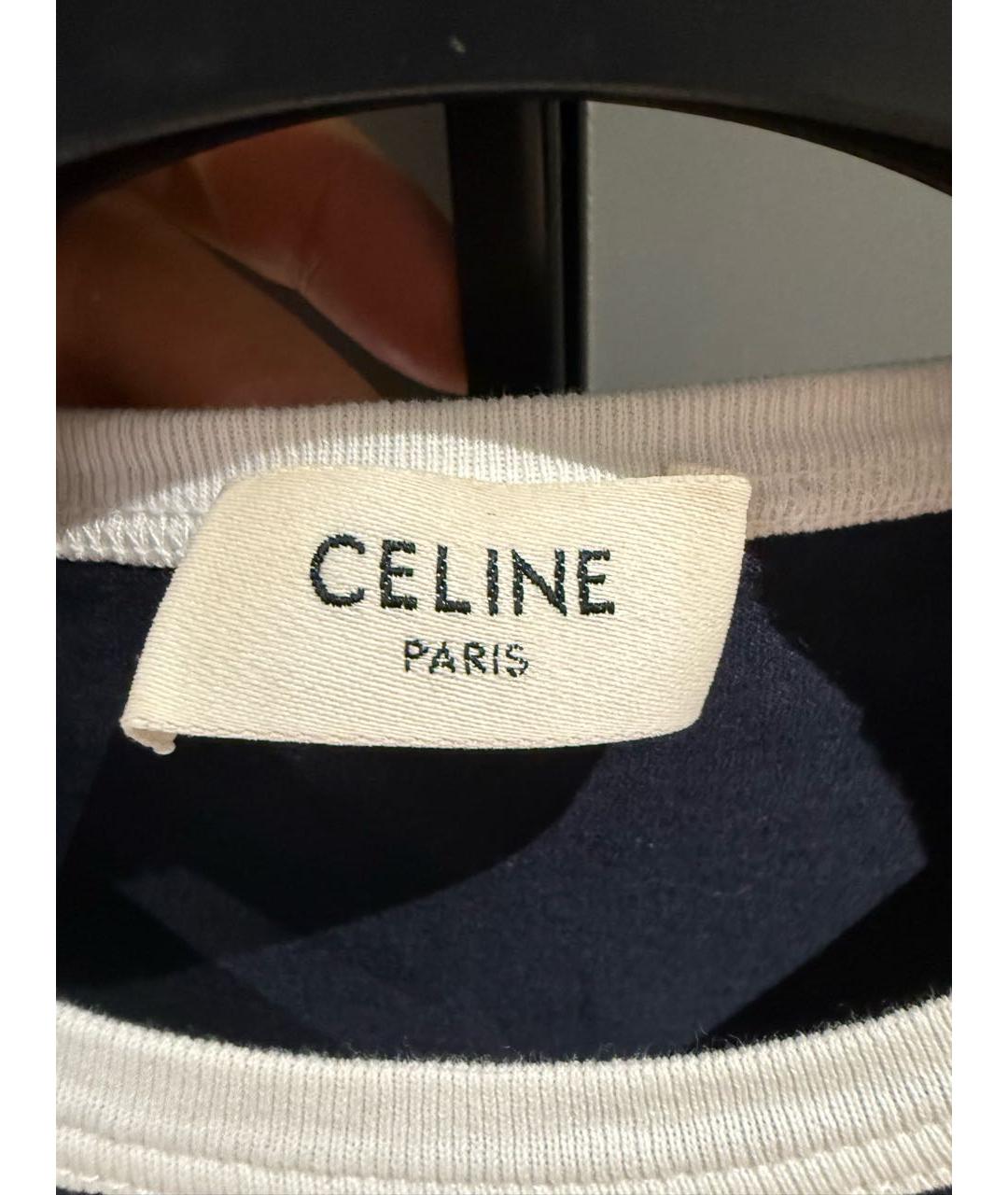 CELINE Синяя хлопковая майка, фото 3