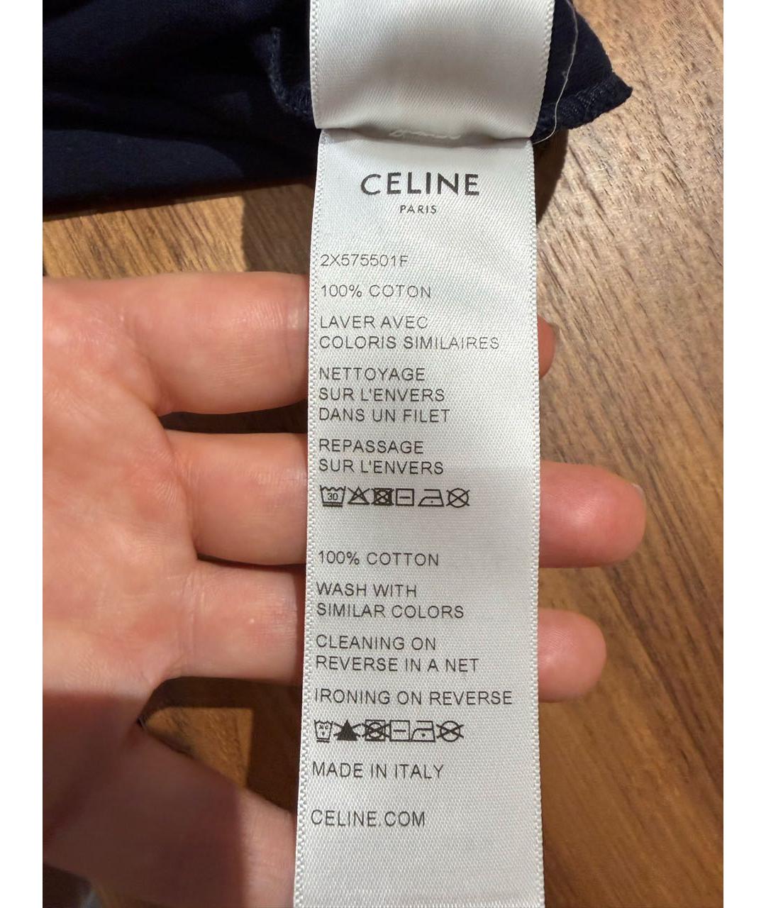 CELINE Синяя хлопковая майка, фото 5