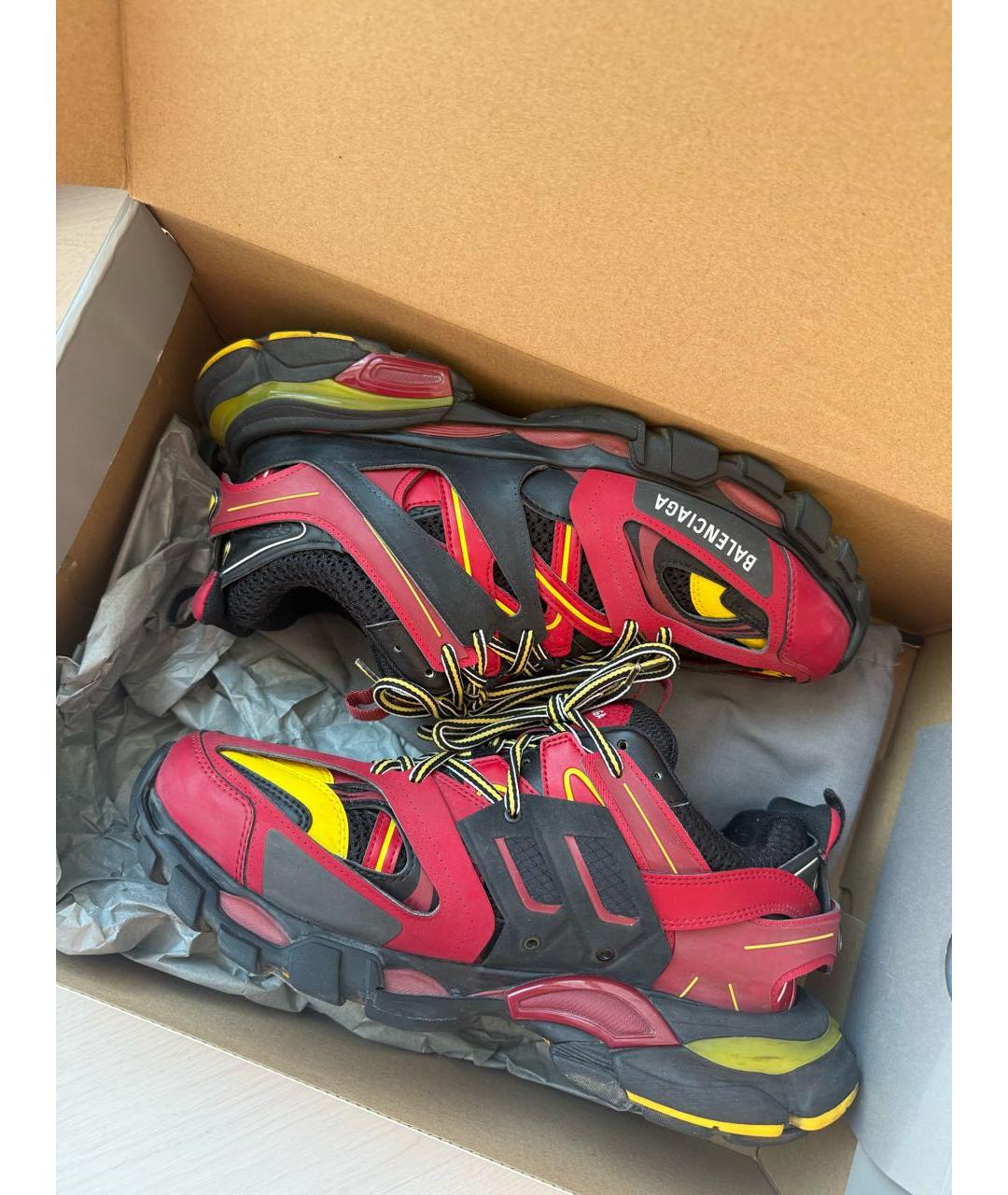 BALENCIAGA Красные кожаные низкие кроссовки / кеды, фото 2