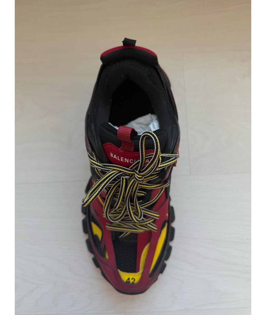 BALENCIAGA Красные кожаные низкие кроссовки / кеды, фото 4