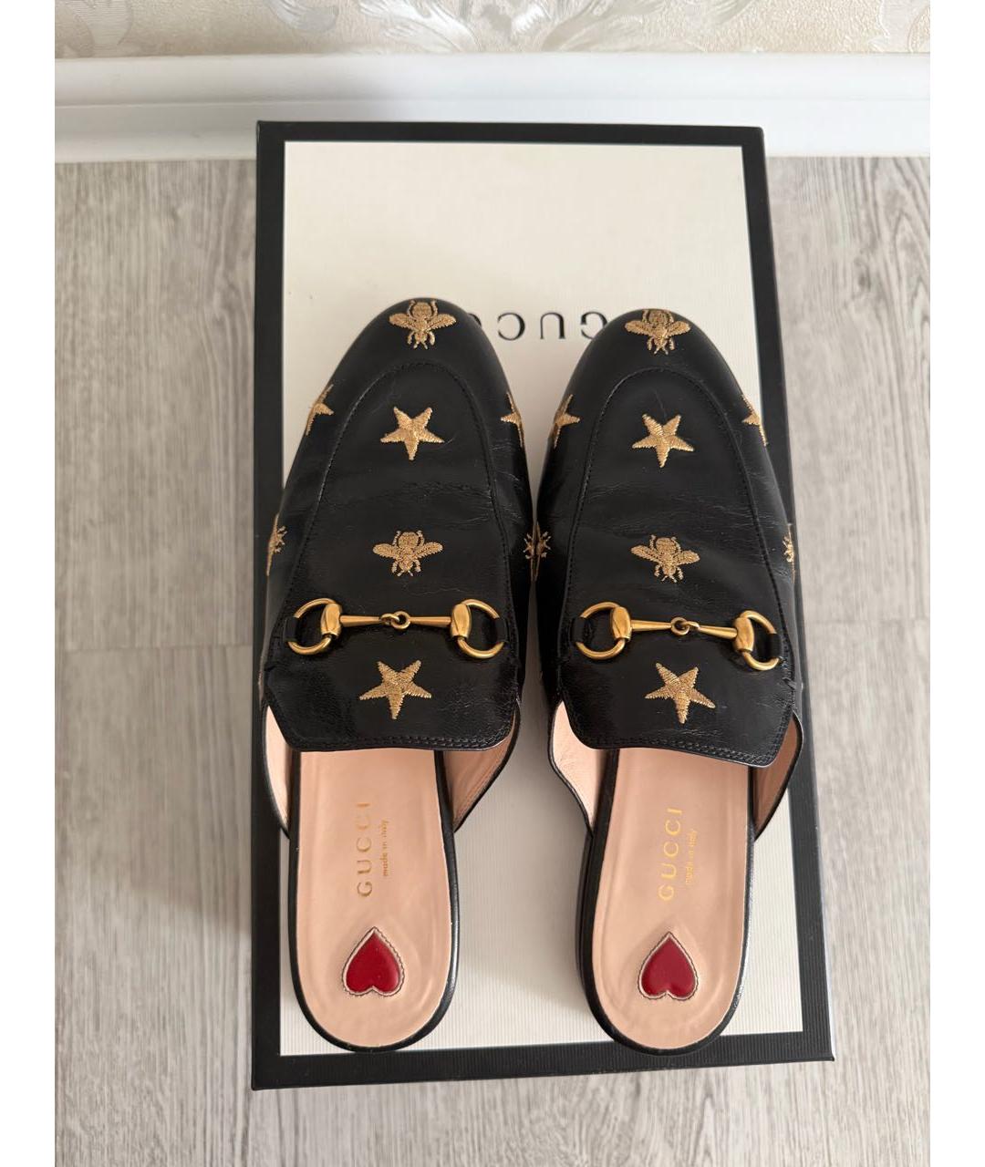 GUCCI Черные кожаные мюли, фото 4