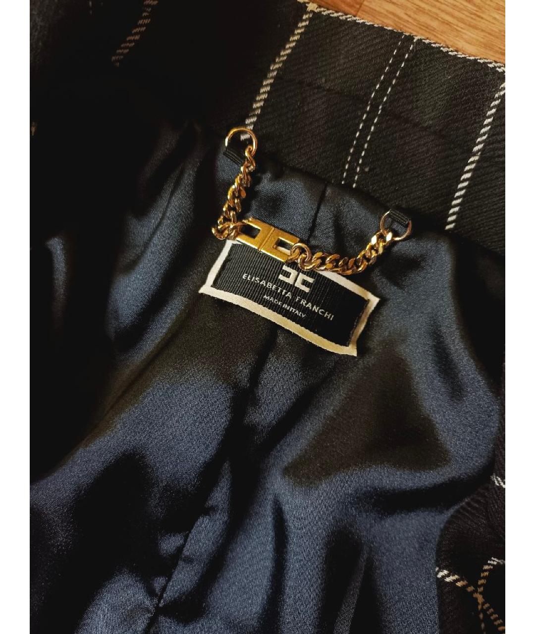 ELISABETTA FRANCHI Черный жакет/пиджак, фото 4