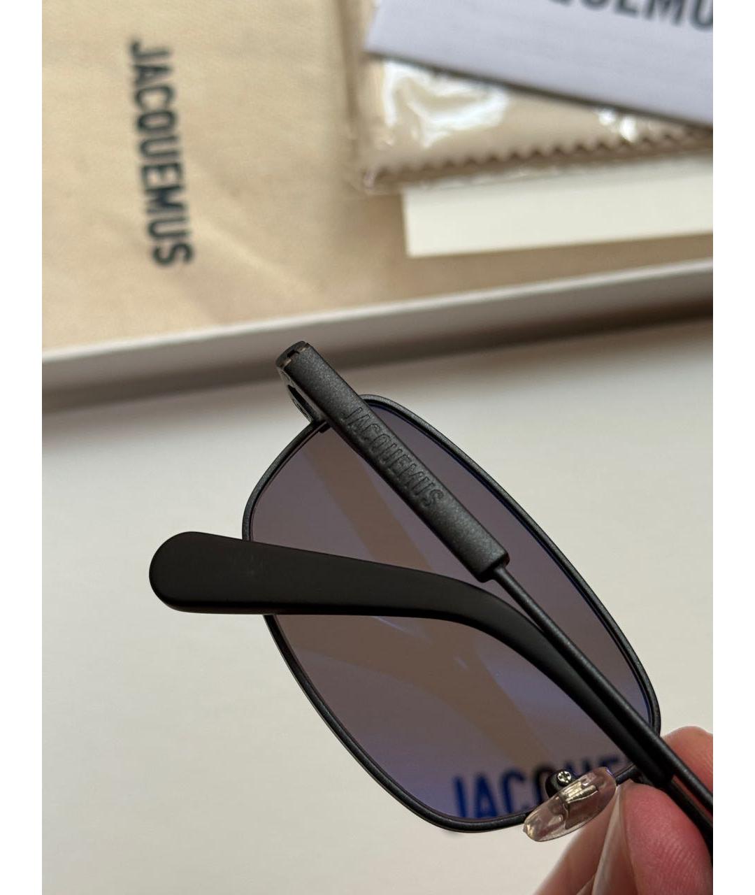 JACQUEMUS Черные металлические солнцезащитные очки, фото 6