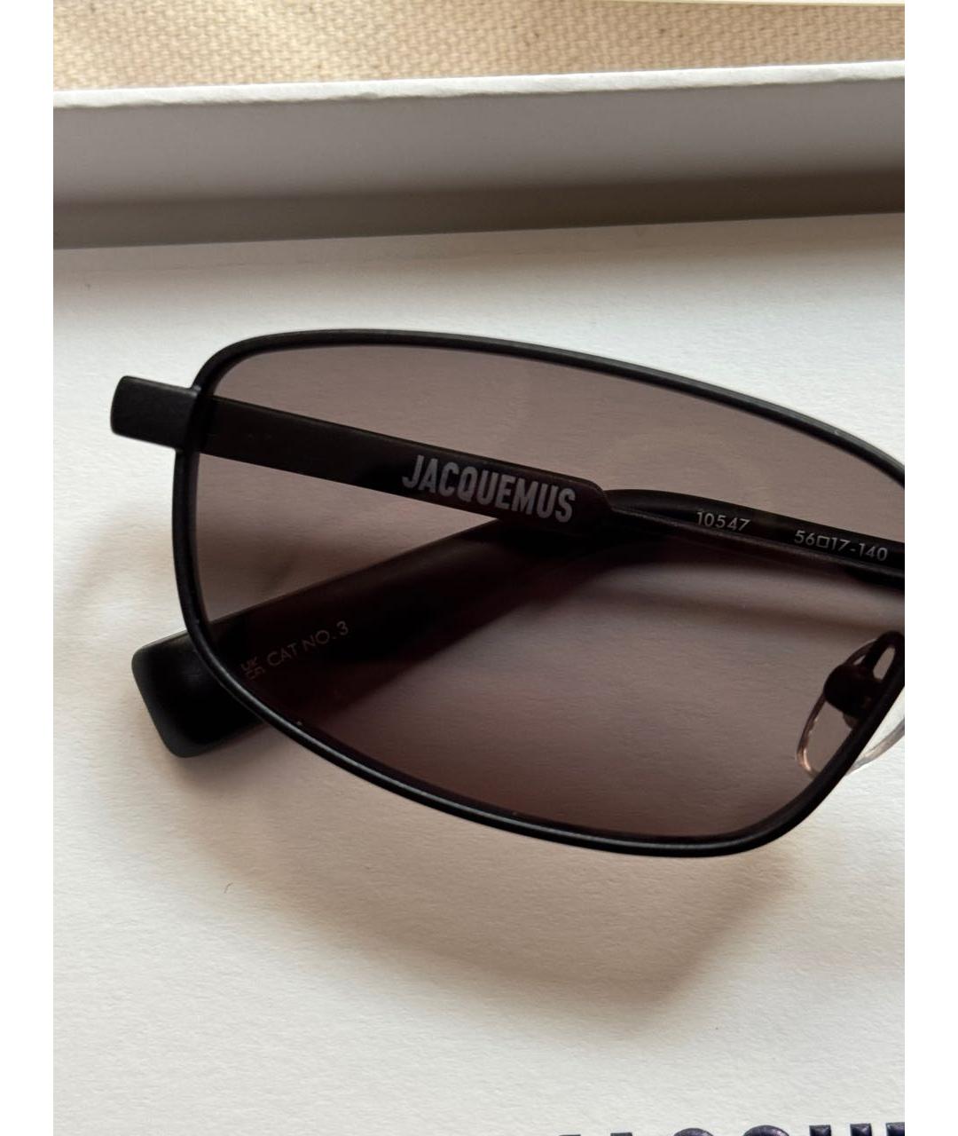 JACQUEMUS Черные металлические солнцезащитные очки, фото 3