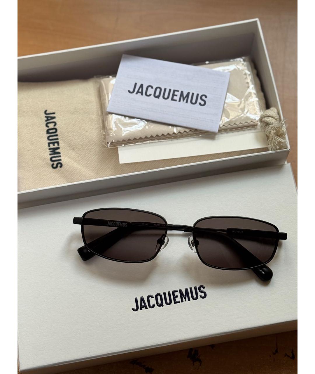 JACQUEMUS Черные металлические солнцезащитные очки, фото 2