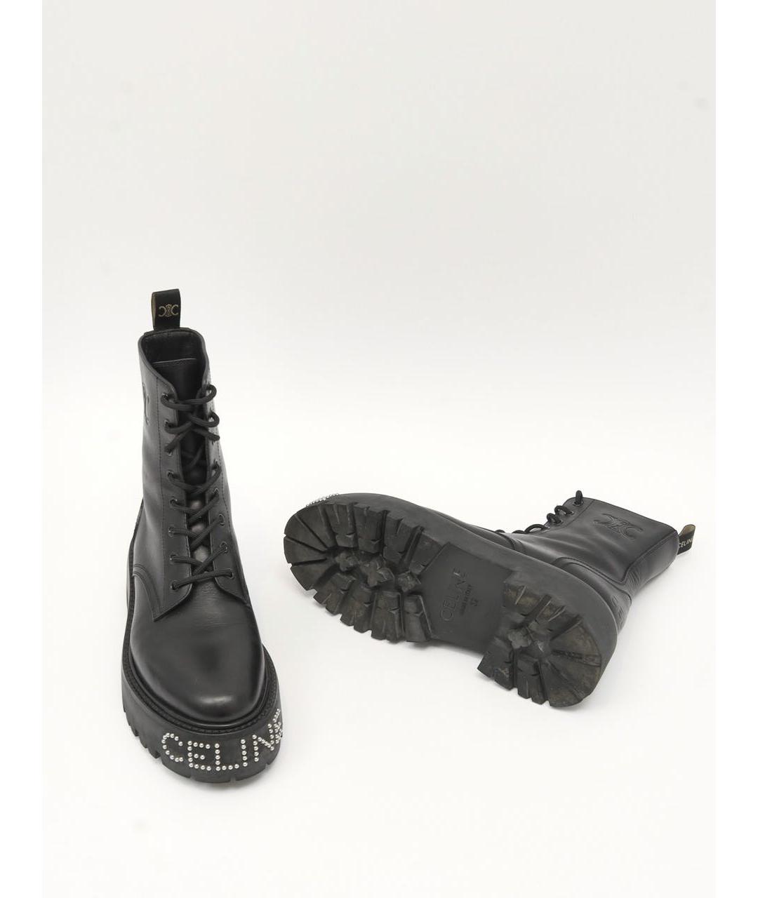 CELINE Черные кожаные ботинки, фото 6