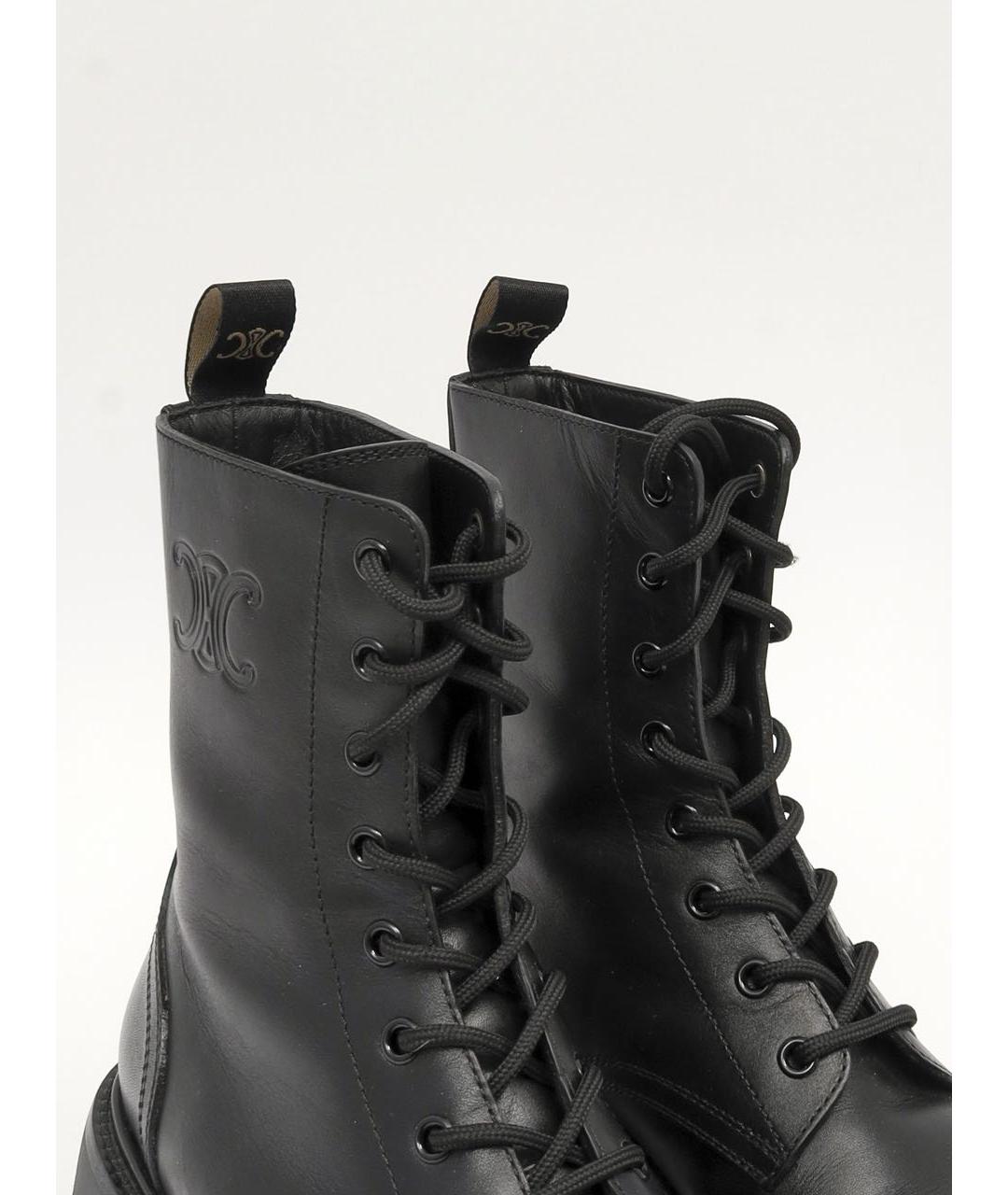 CELINE Черные кожаные ботинки, фото 7