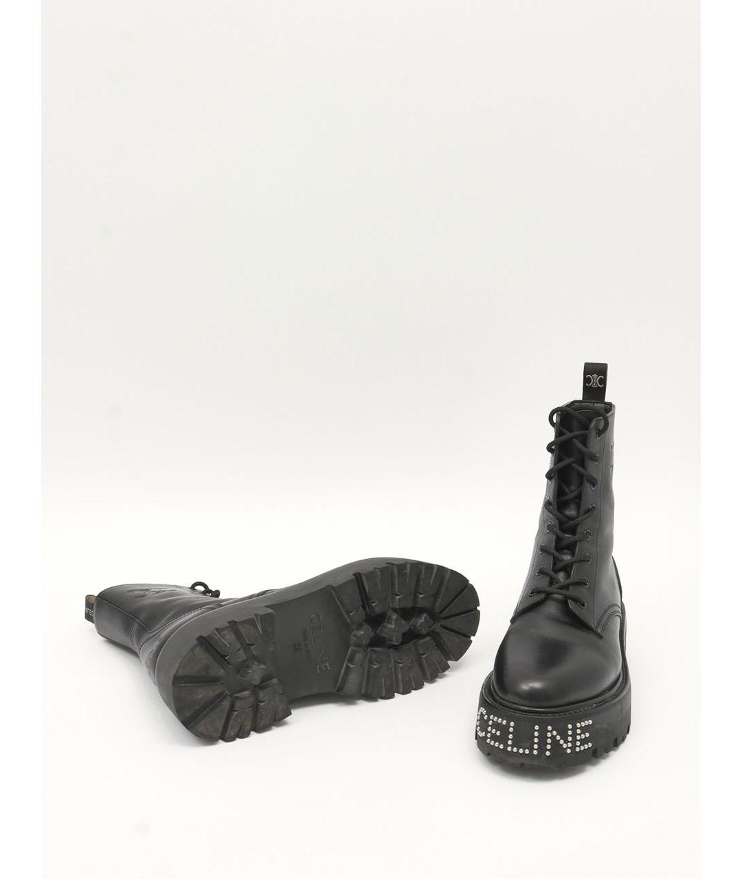 CELINE Черные кожаные ботинки, фото 5