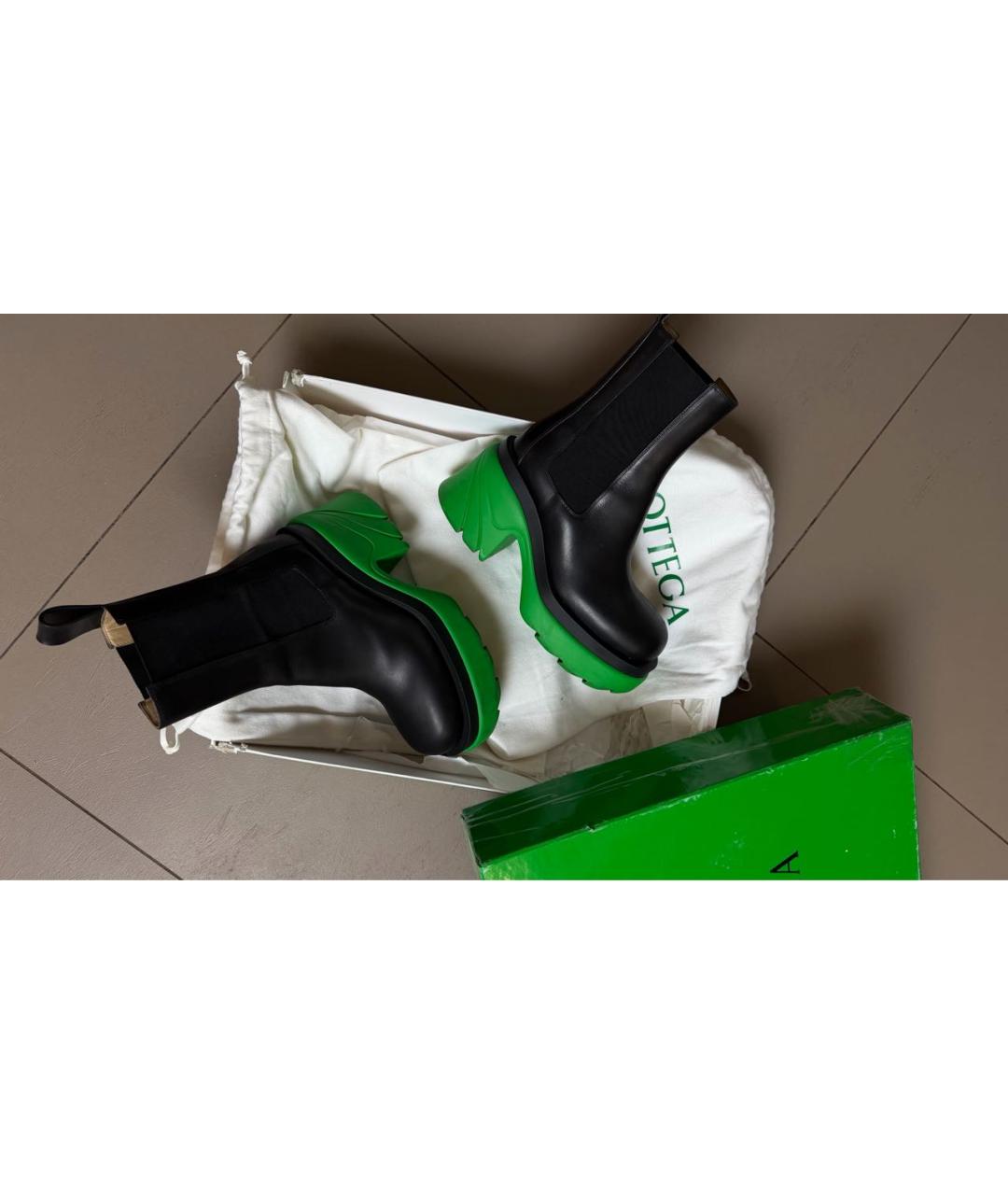 BOTTEGA VENETA Черные кожаные ботинки, фото 6