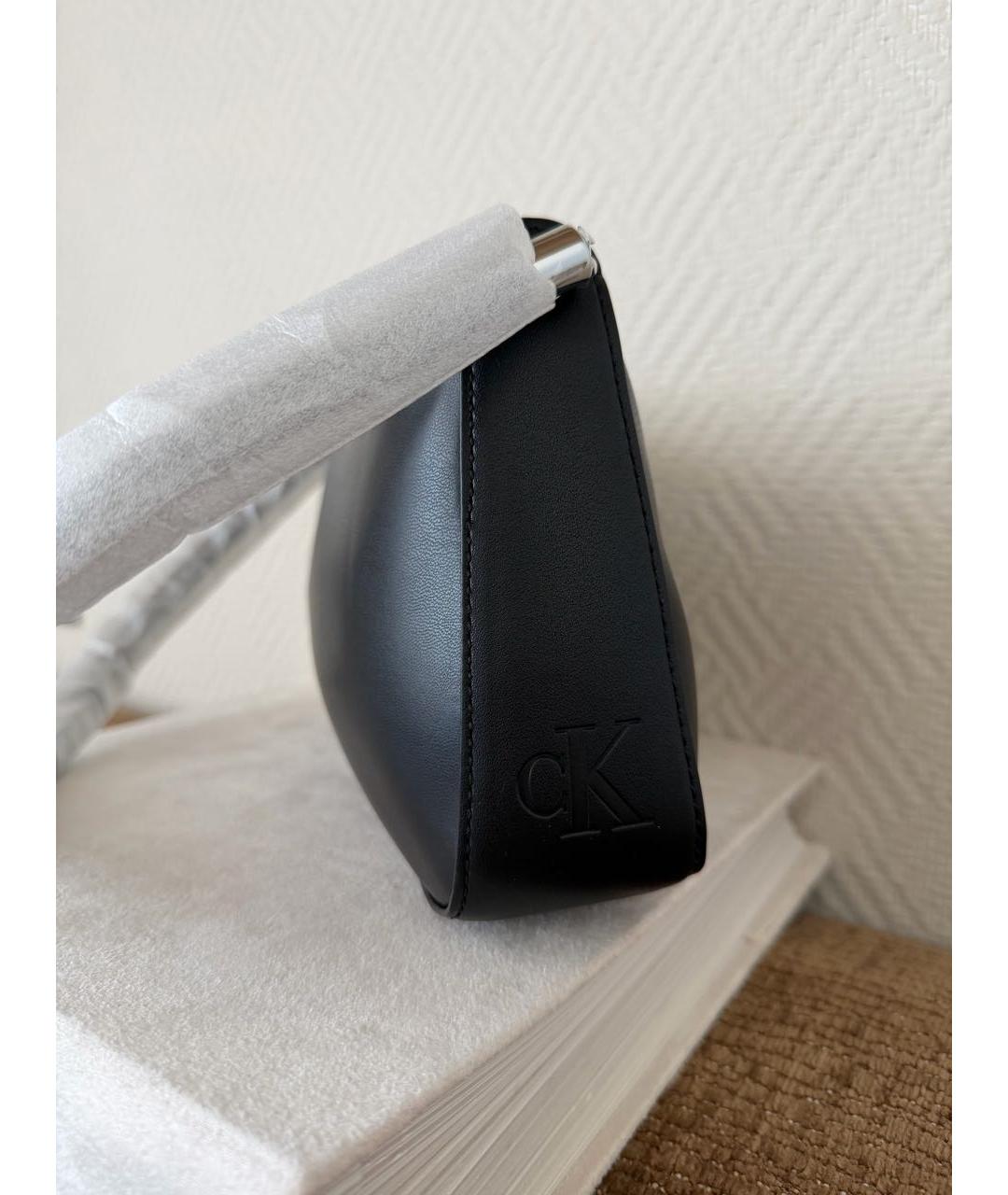 CALVIN KLEIN Черная сумка через плечо из искусственной кожи, фото 6