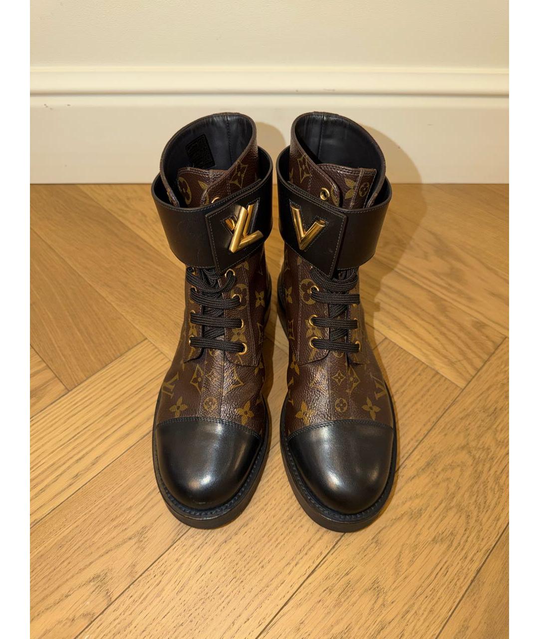 LOUIS VUITTON Коричневые кожаные ботинки, фото 2