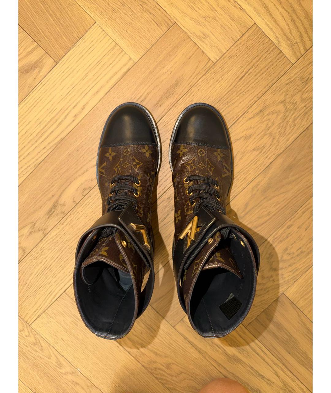 LOUIS VUITTON Коричневые кожаные ботинки, фото 3