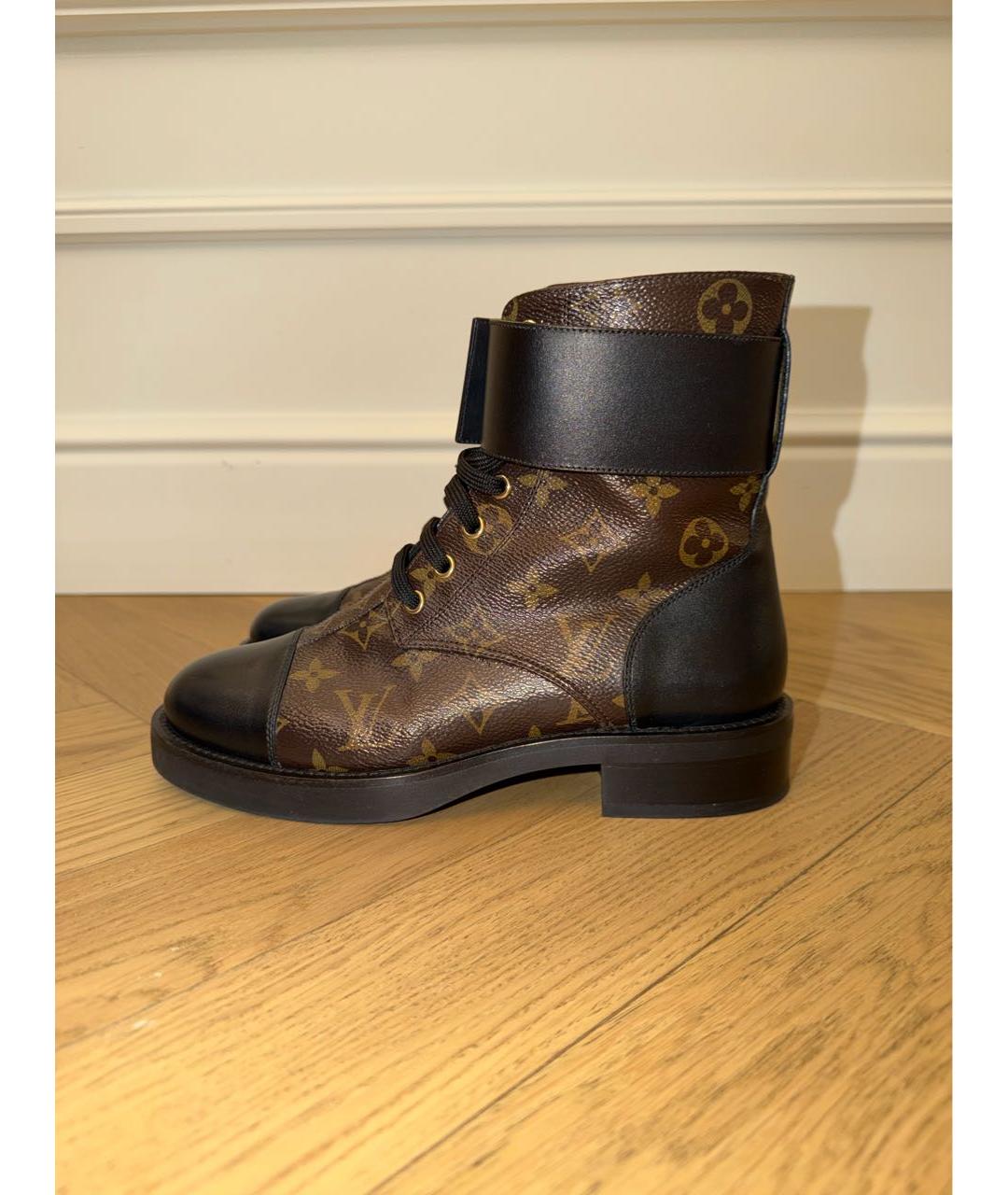 LOUIS VUITTON Коричневые кожаные ботинки, фото 5