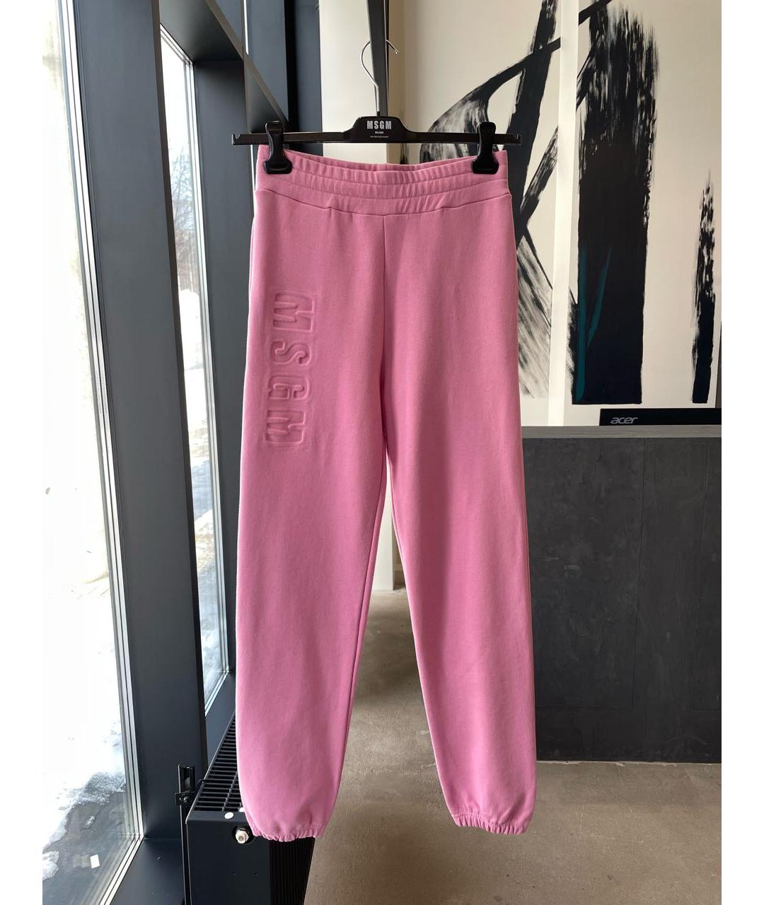 MSGM Розовые хлопковые спортивные брюки и шорты, фото 2