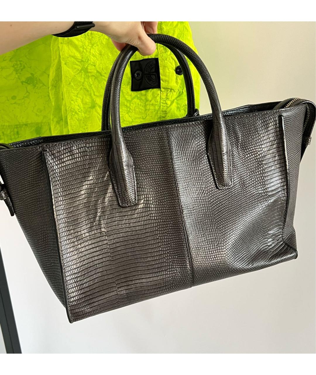 DKNY Черная кожаная сумка тоут, фото 5