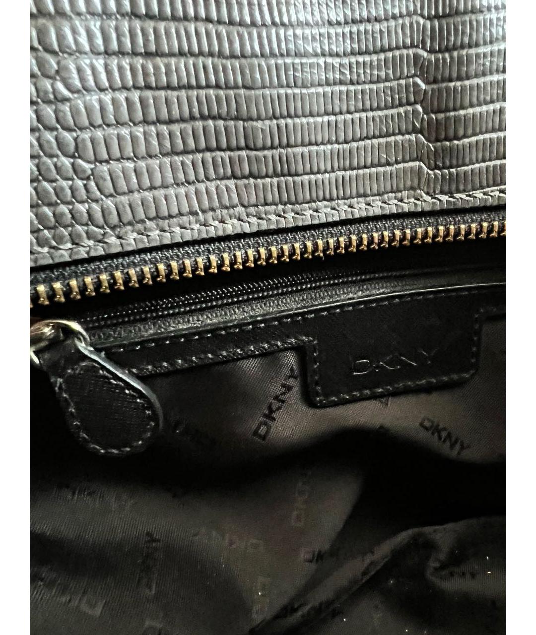DKNY Черная кожаная сумка тоут, фото 6