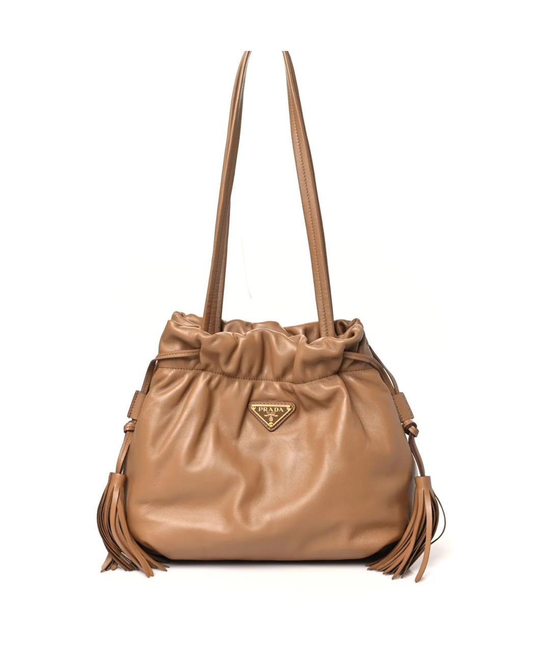 PRADA Горчичная кожаная сумка через плечо, фото 1