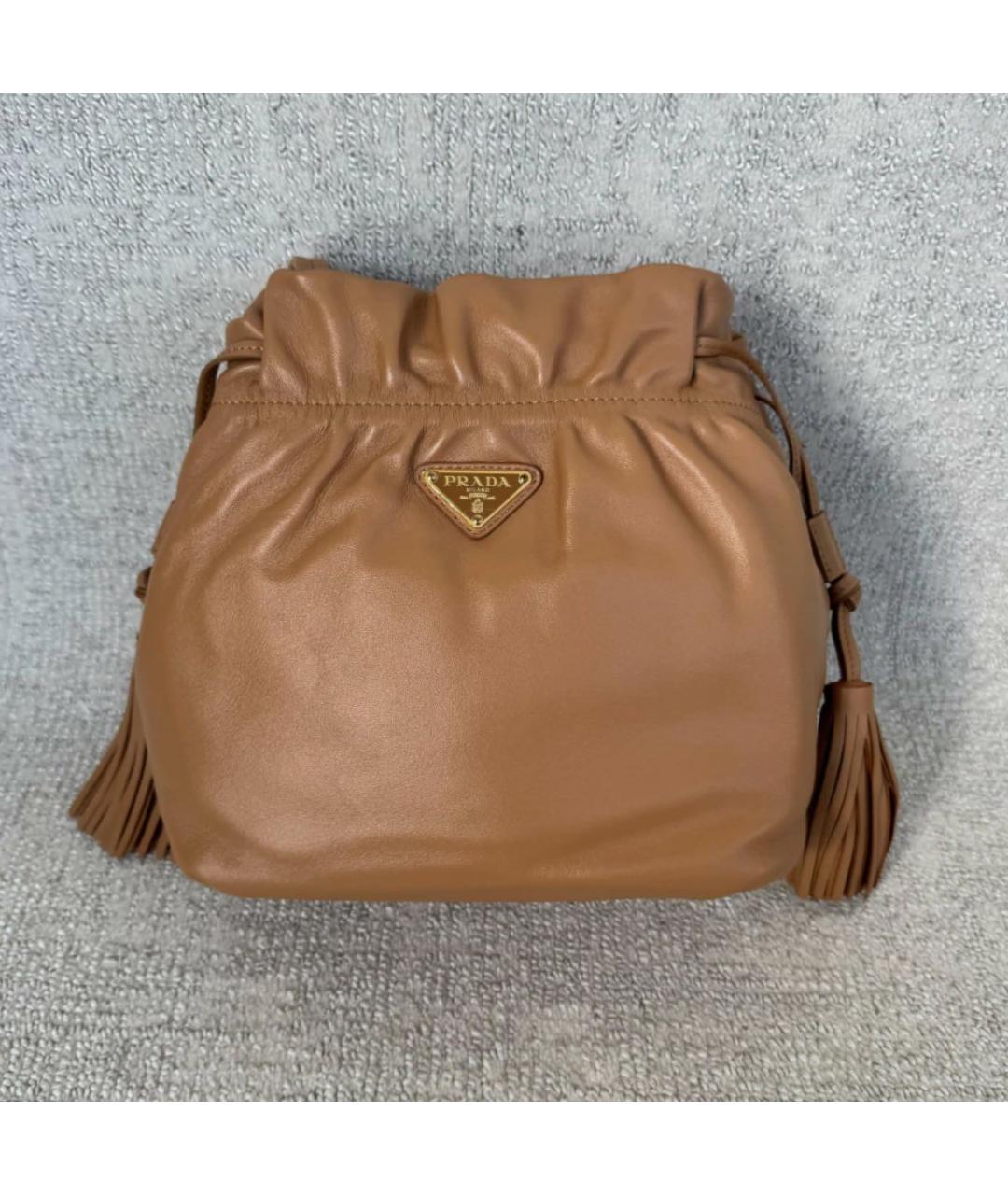 PRADA Горчичная кожаная сумка через плечо, фото 2