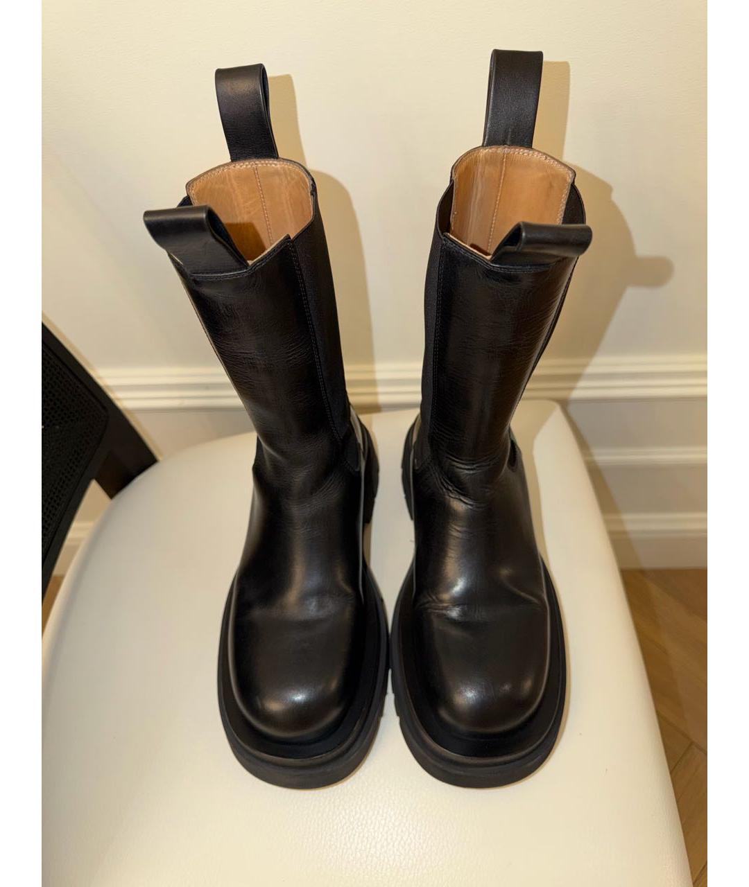 BOTTEGA VENETA Черные кожаные полусапоги, фото 3