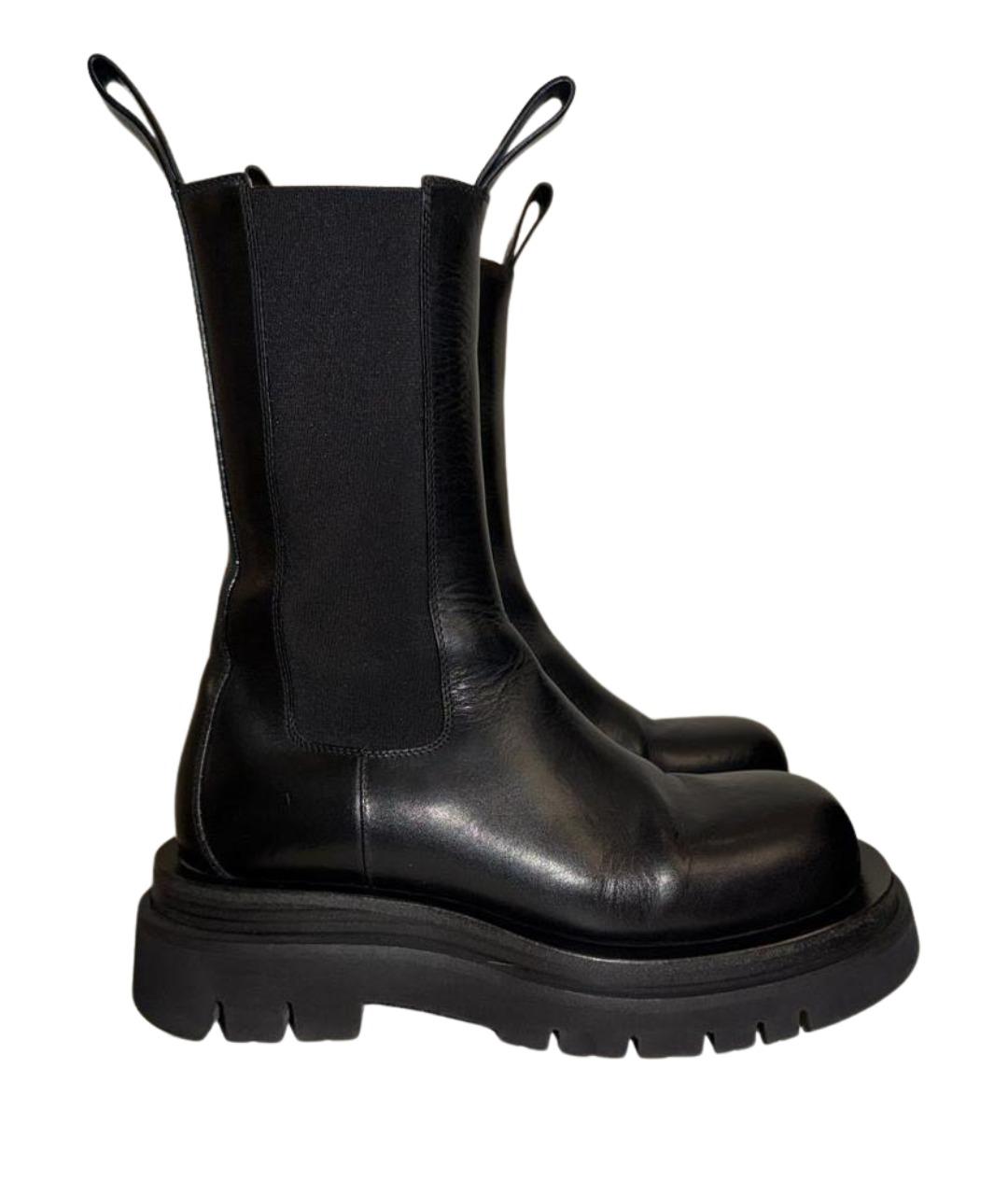 BOTTEGA VENETA Черные кожаные полусапоги, фото 1