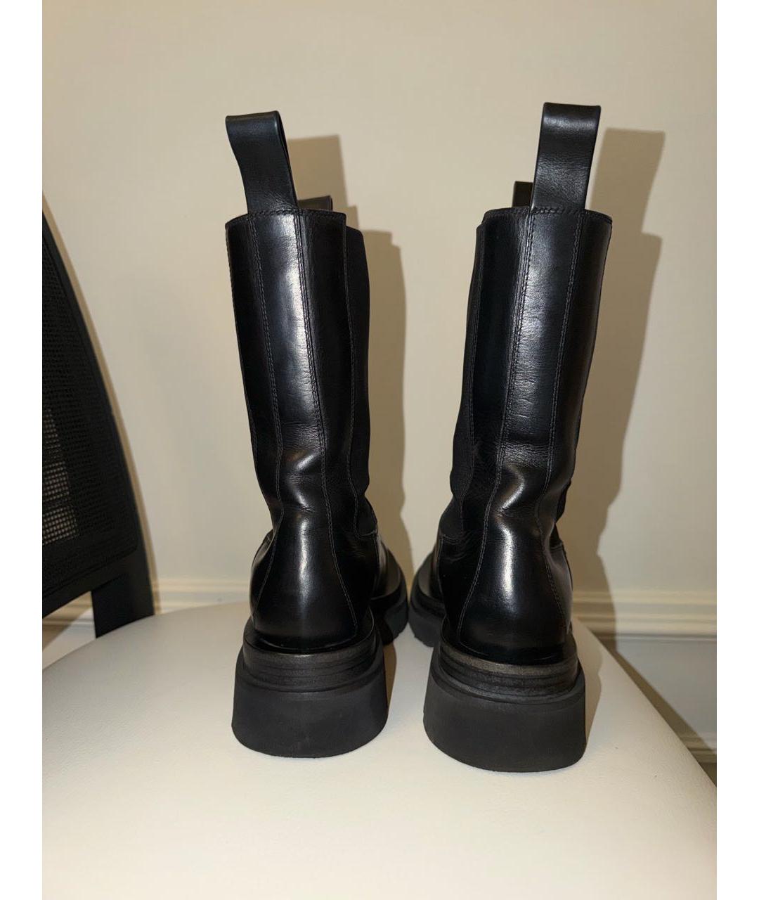 BOTTEGA VENETA Черные кожаные полусапоги, фото 4
