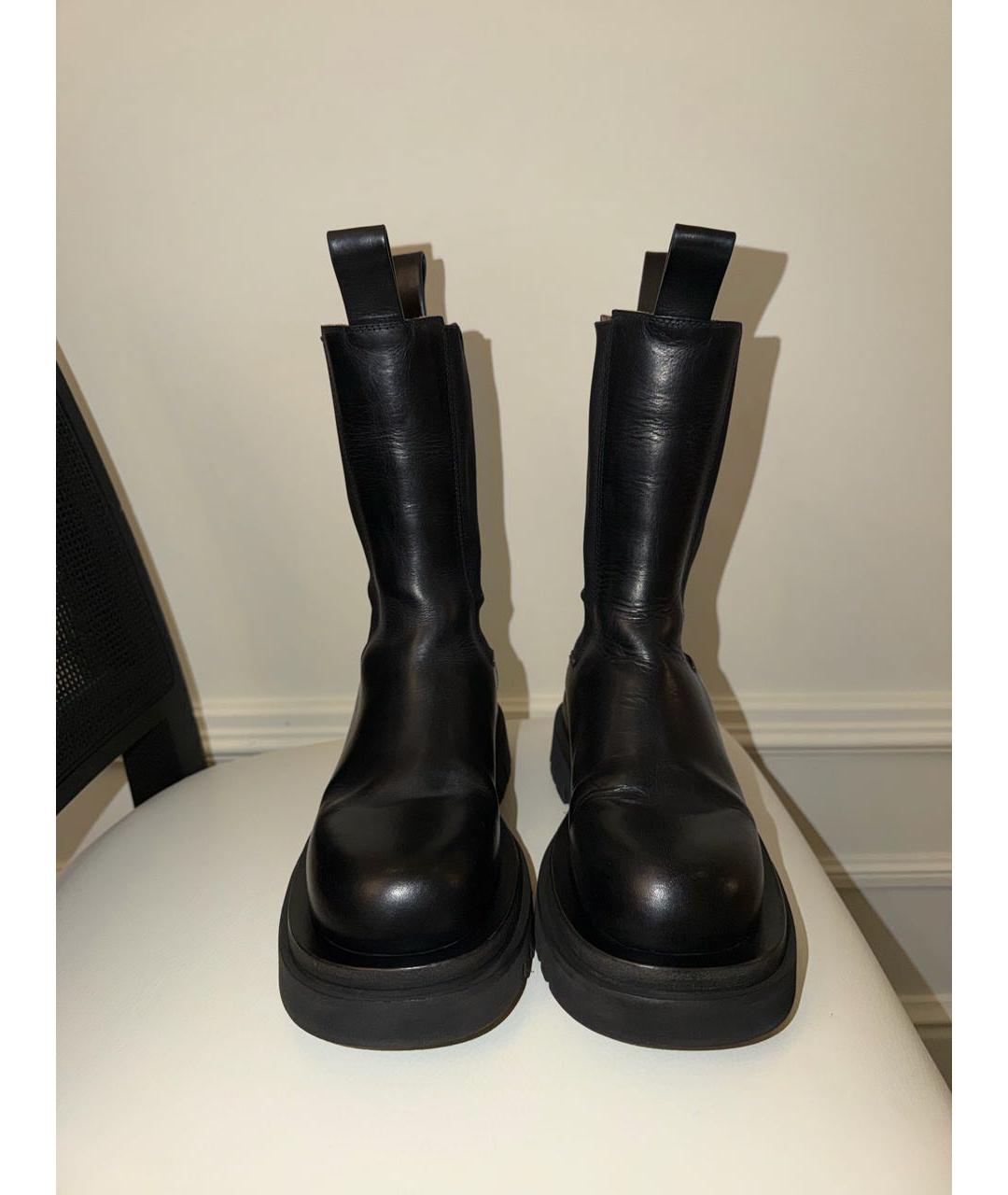 BOTTEGA VENETA Черные кожаные полусапоги, фото 2