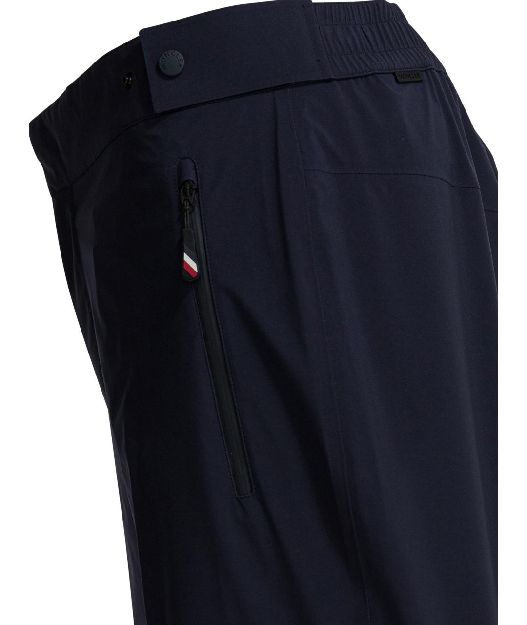 MONCLER GRENOBLE Темно-синие полиамидовые повседневные брюки, фото 4