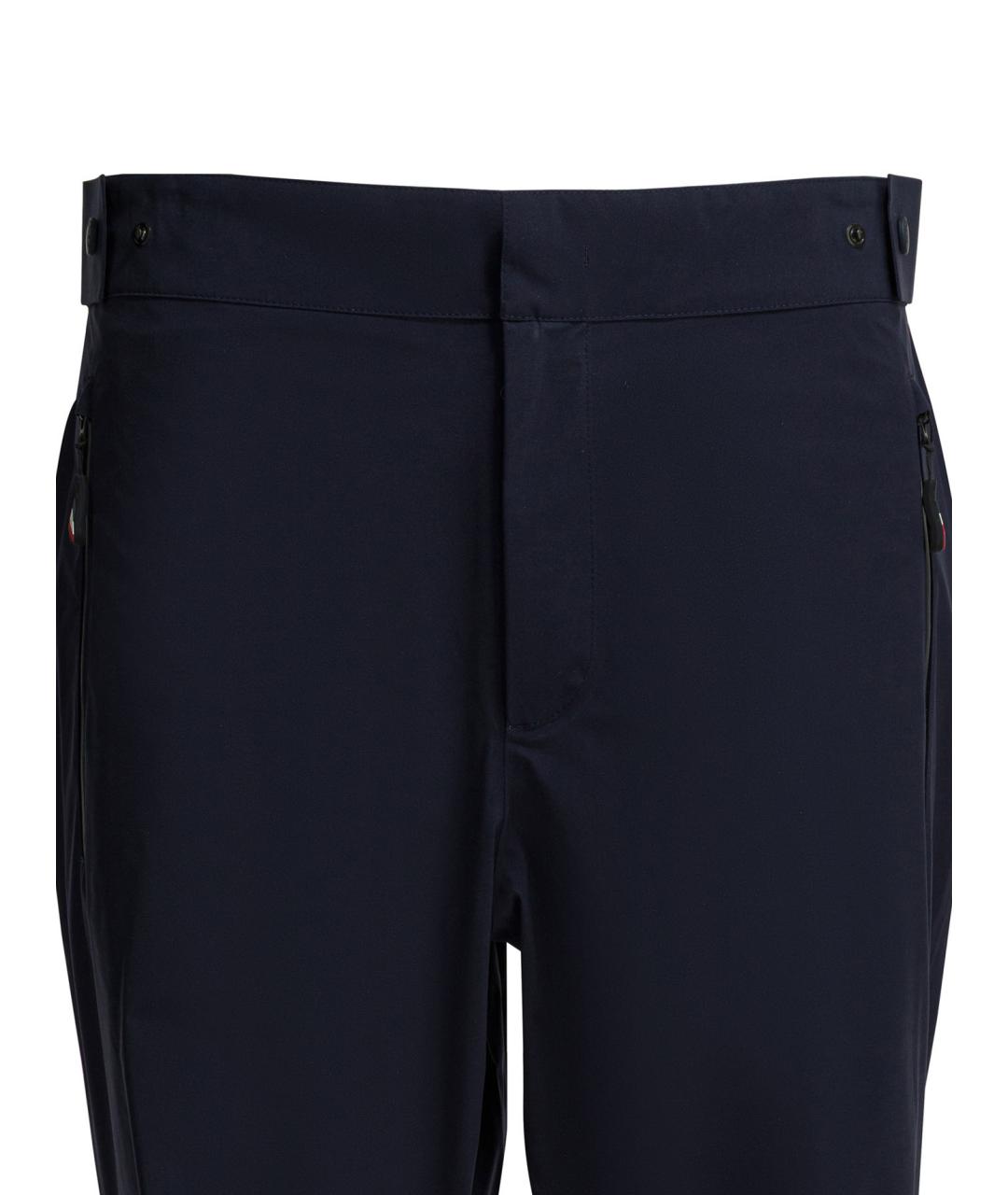 MONCLER GRENOBLE Темно-синие полиамидовые повседневные брюки, фото 3