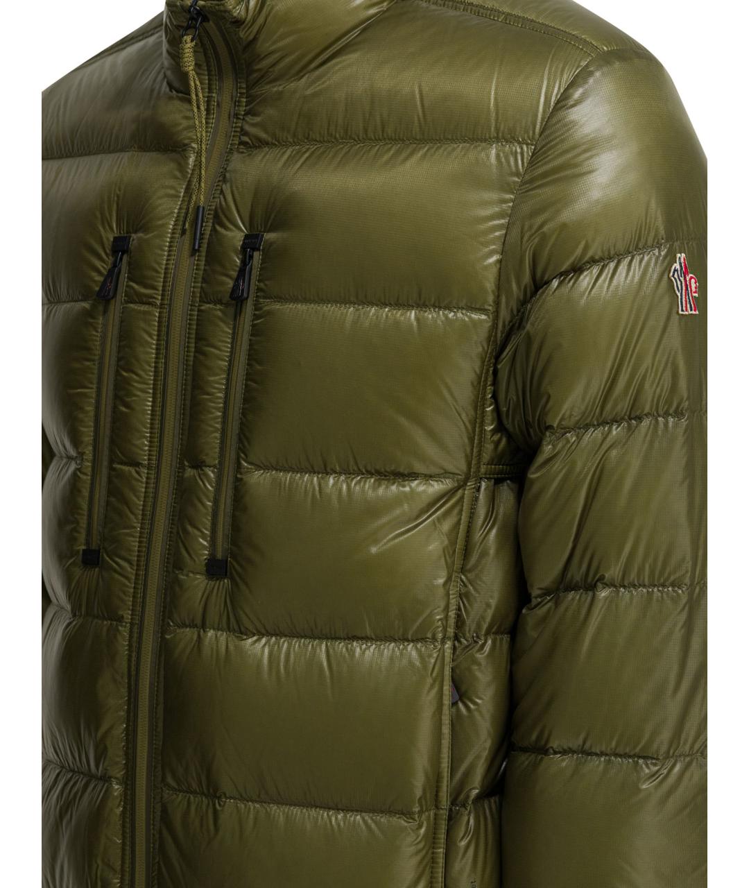 MONCLER GRENOBLE Зеленый полиамидовый пуховик, фото 3