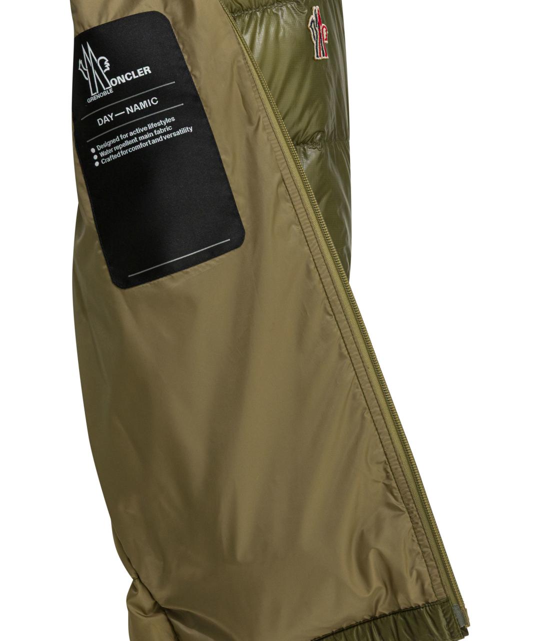 MONCLER GRENOBLE Зеленый полиамидовый пуховик, фото 4