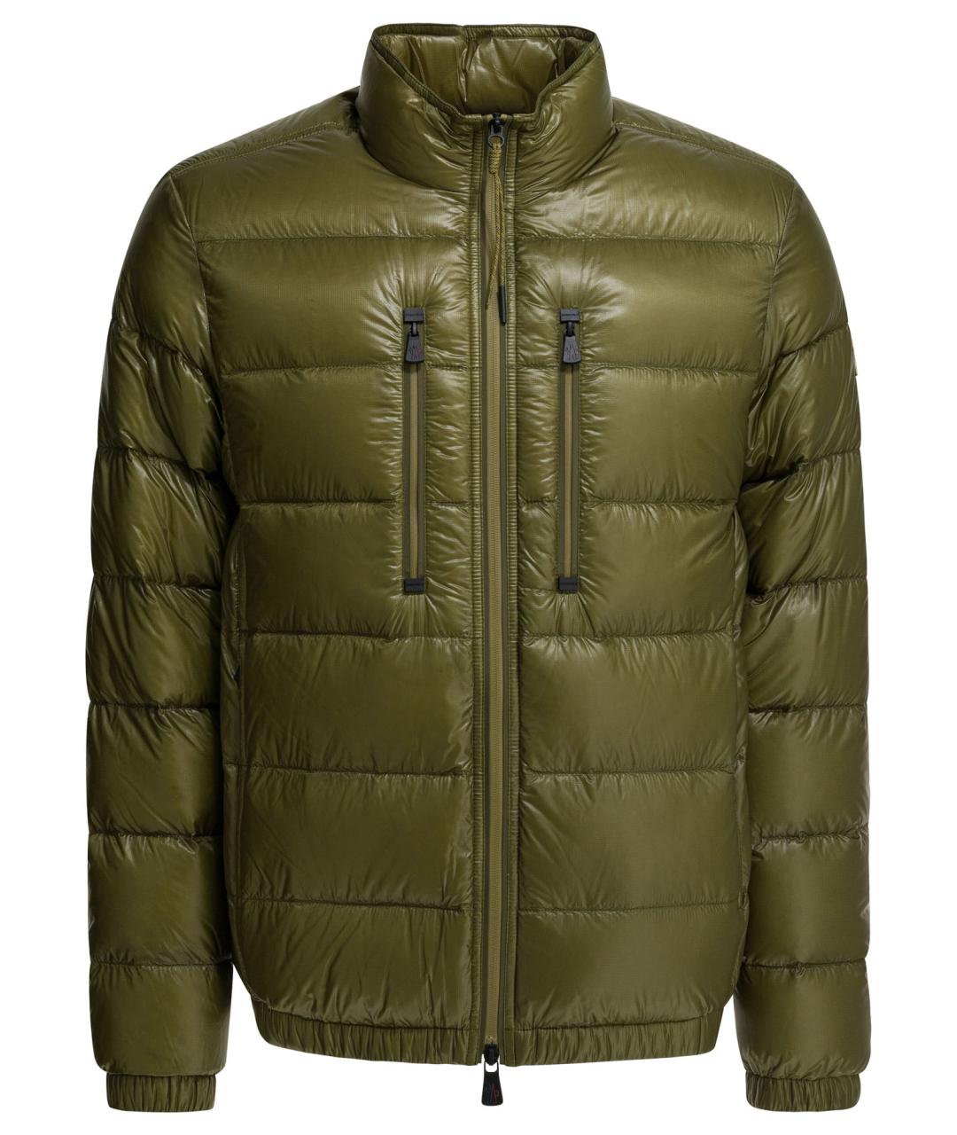 MONCLER GRENOBLE Зеленый полиамидовый пуховик, фото 1