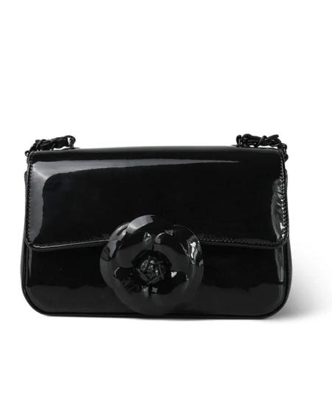 CHANEL Черная сумка через плечо из лакированной кожи, фото 1