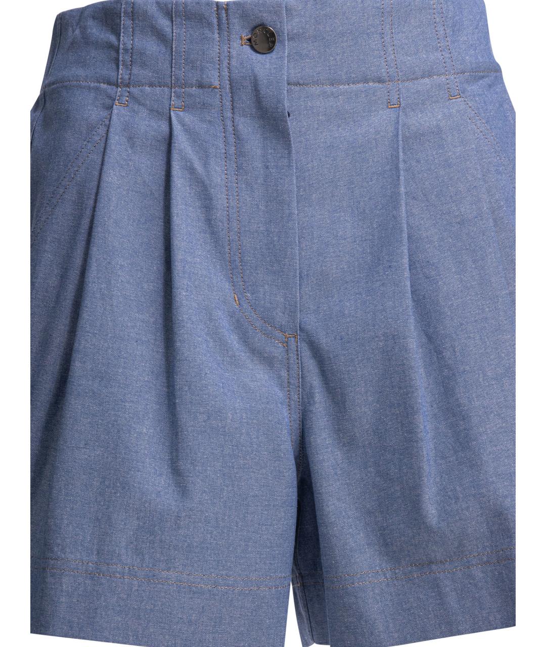 MONCLER GRENOBLE Голубые хлопковые шорты, фото 3