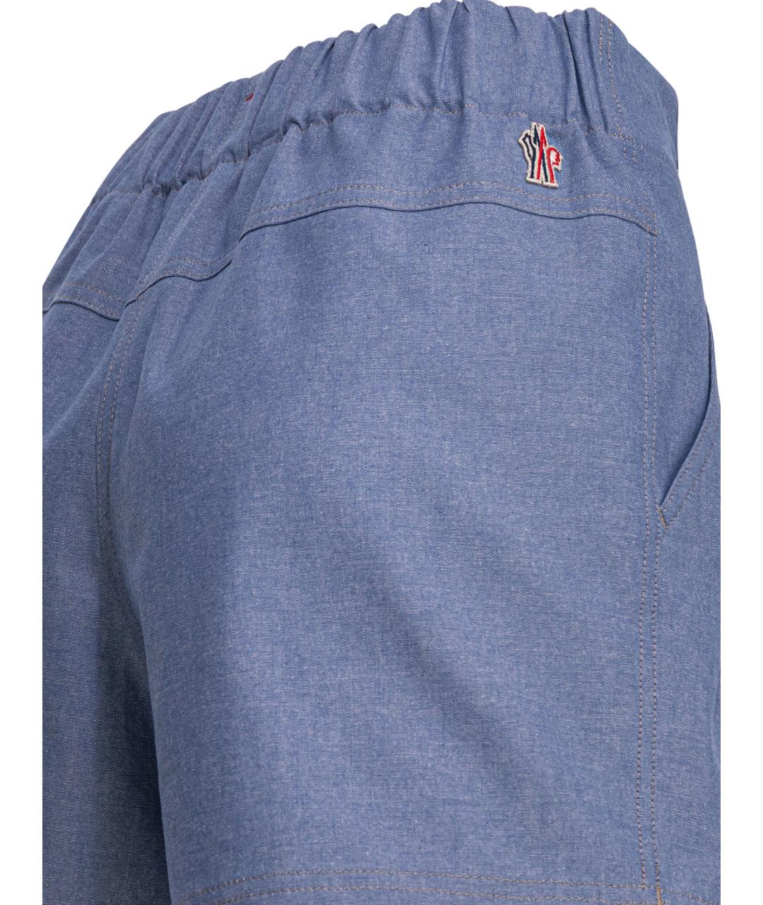 MONCLER GRENOBLE Голубые хлопковые шорты, фото 4