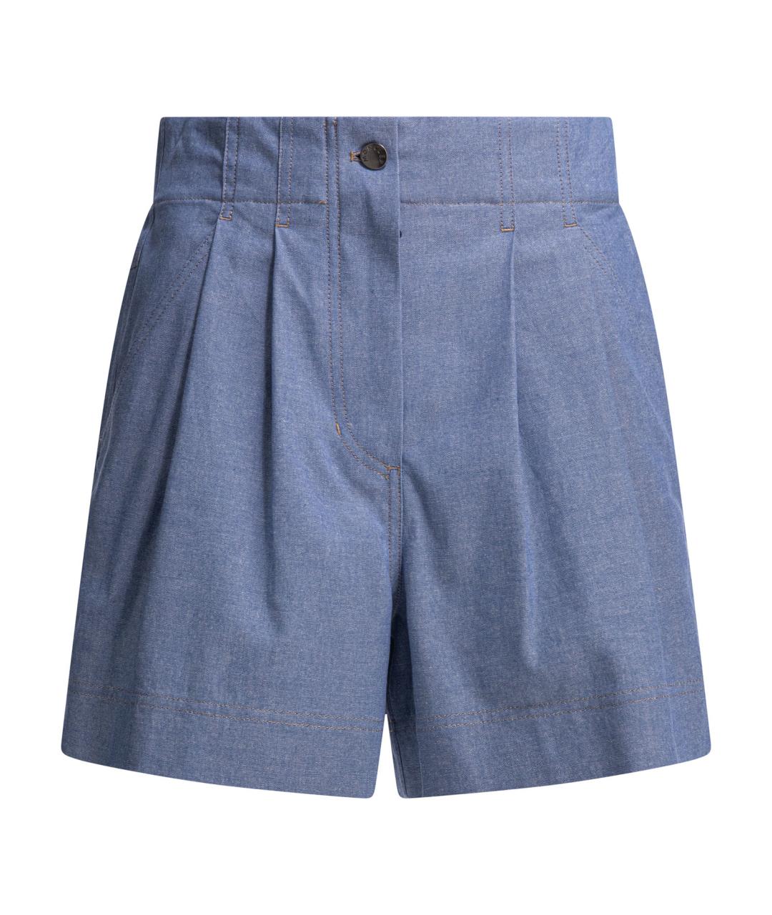 MONCLER GRENOBLE Голубые хлопковые шорты, фото 1