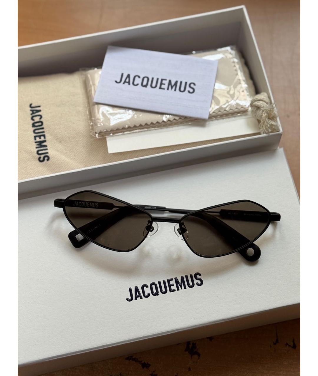 JACQUEMUS Черные металлические солнцезащитные очки, фото 2