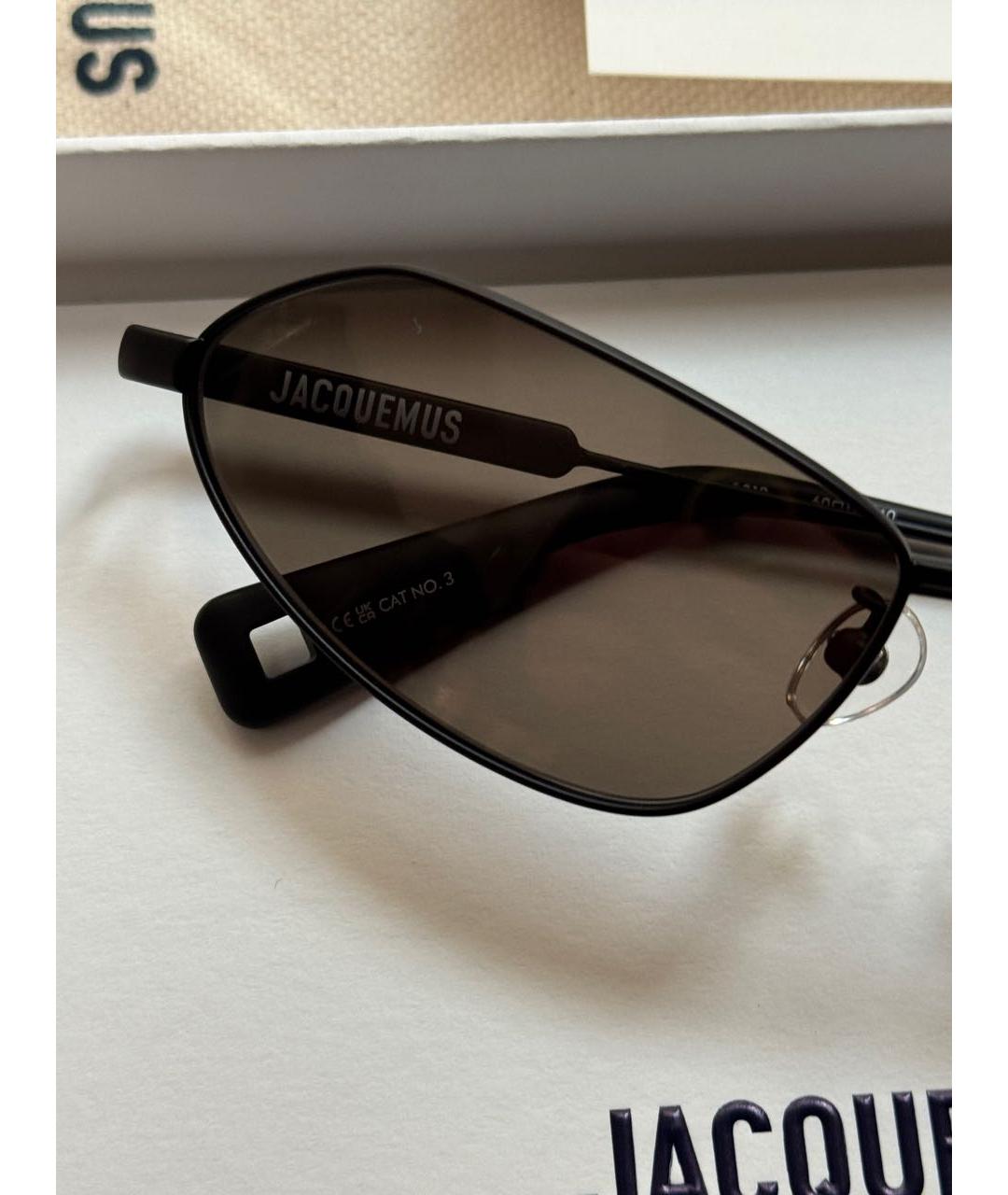 JACQUEMUS Черные металлические солнцезащитные очки, фото 3