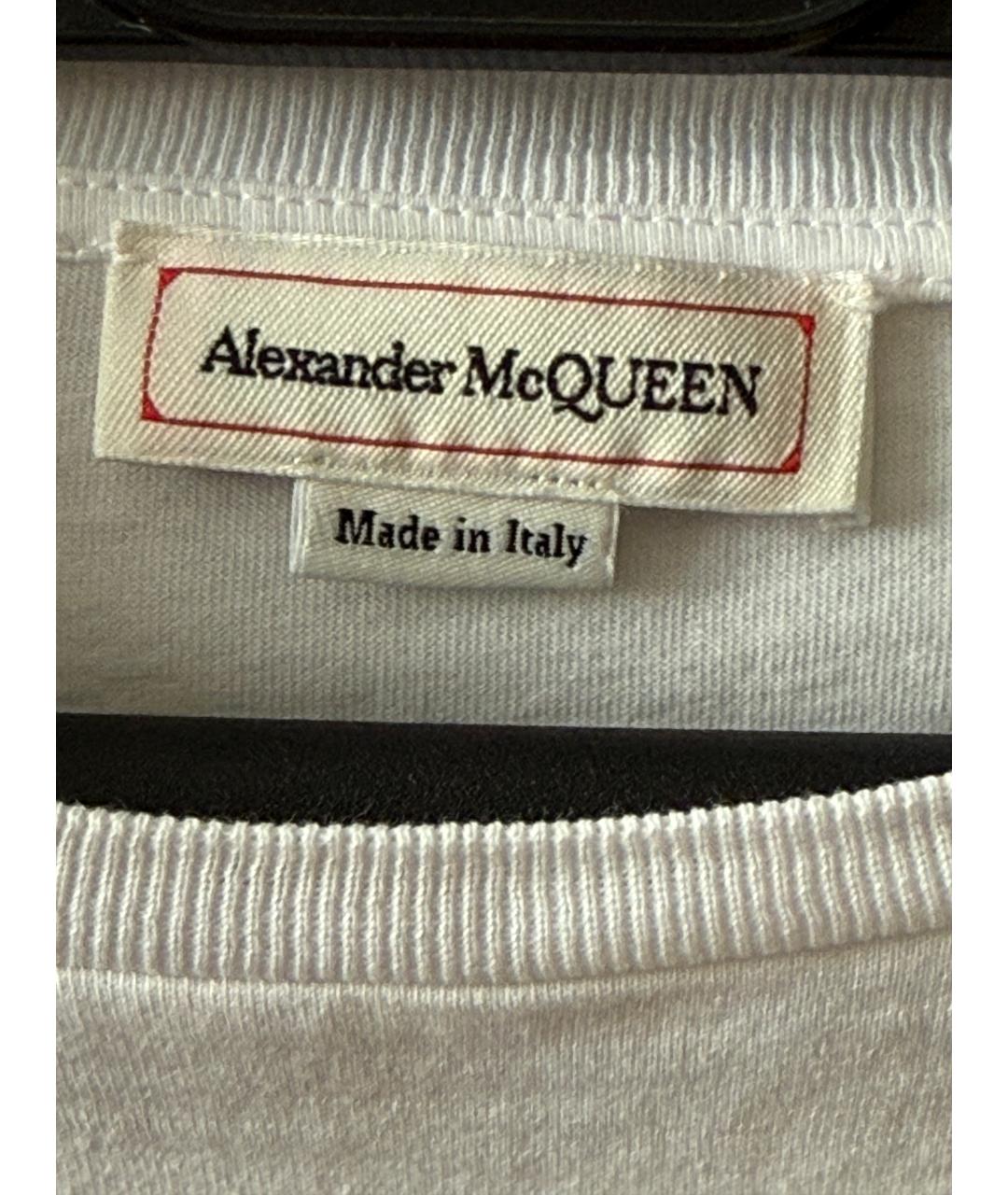 ALEXANDER MCQUEEN Белая хлопковая футболка, фото 3