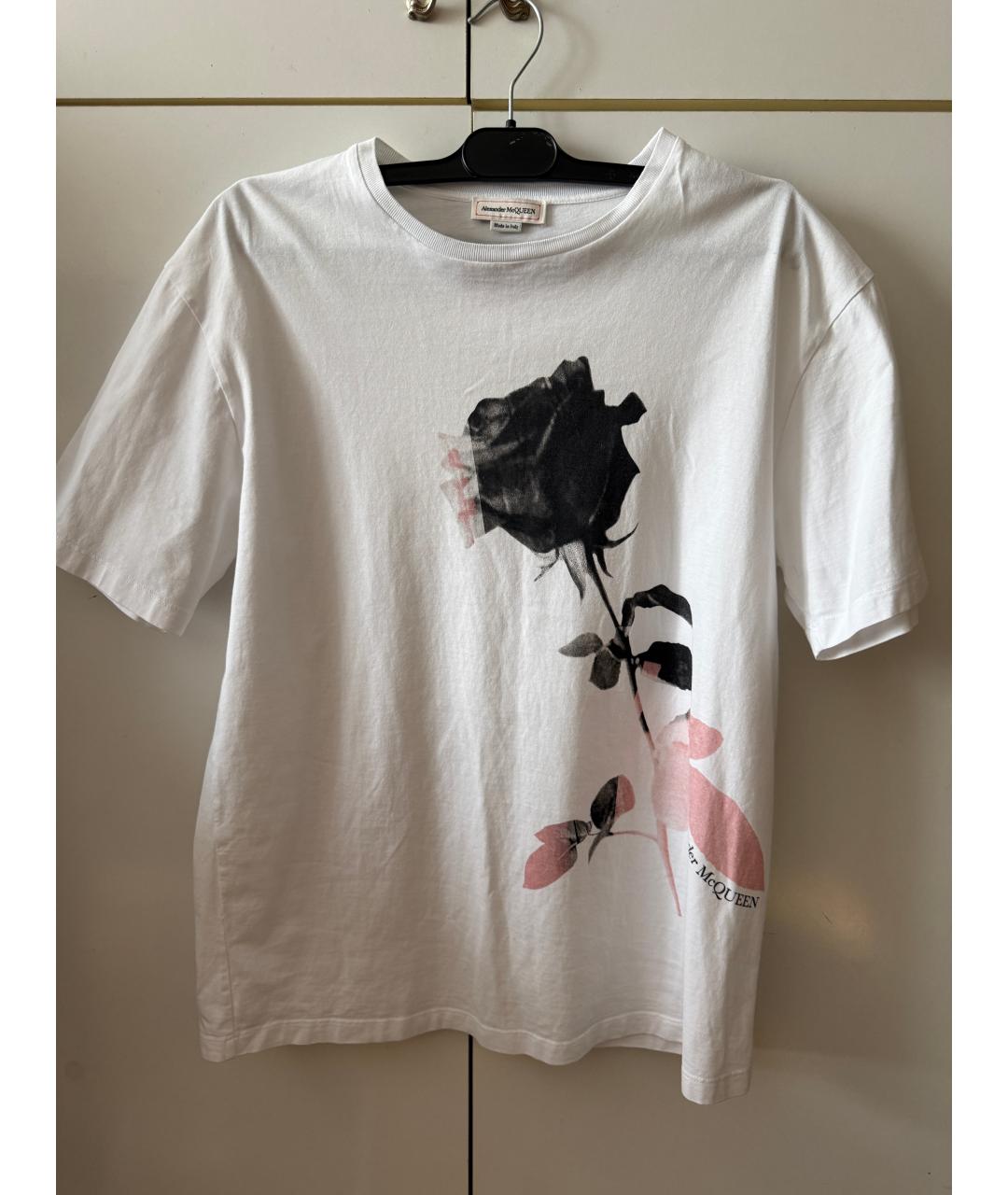ALEXANDER MCQUEEN Белая хлопковая футболка, фото 6